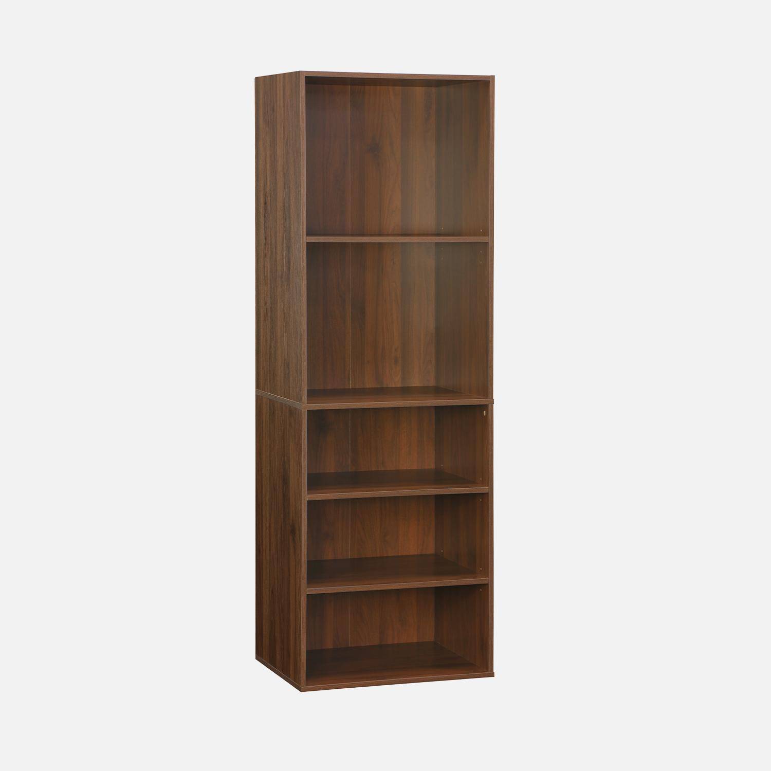 Modular open wardrobe shelf unit, Modulo, Walnut, 60x45x180 cm,sweeek,Photo2