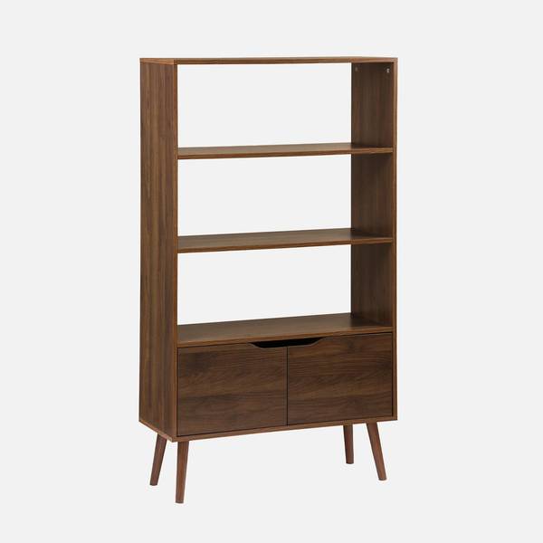 Bücherregal mit nussbaumfarbener Holzoptik I sweeek