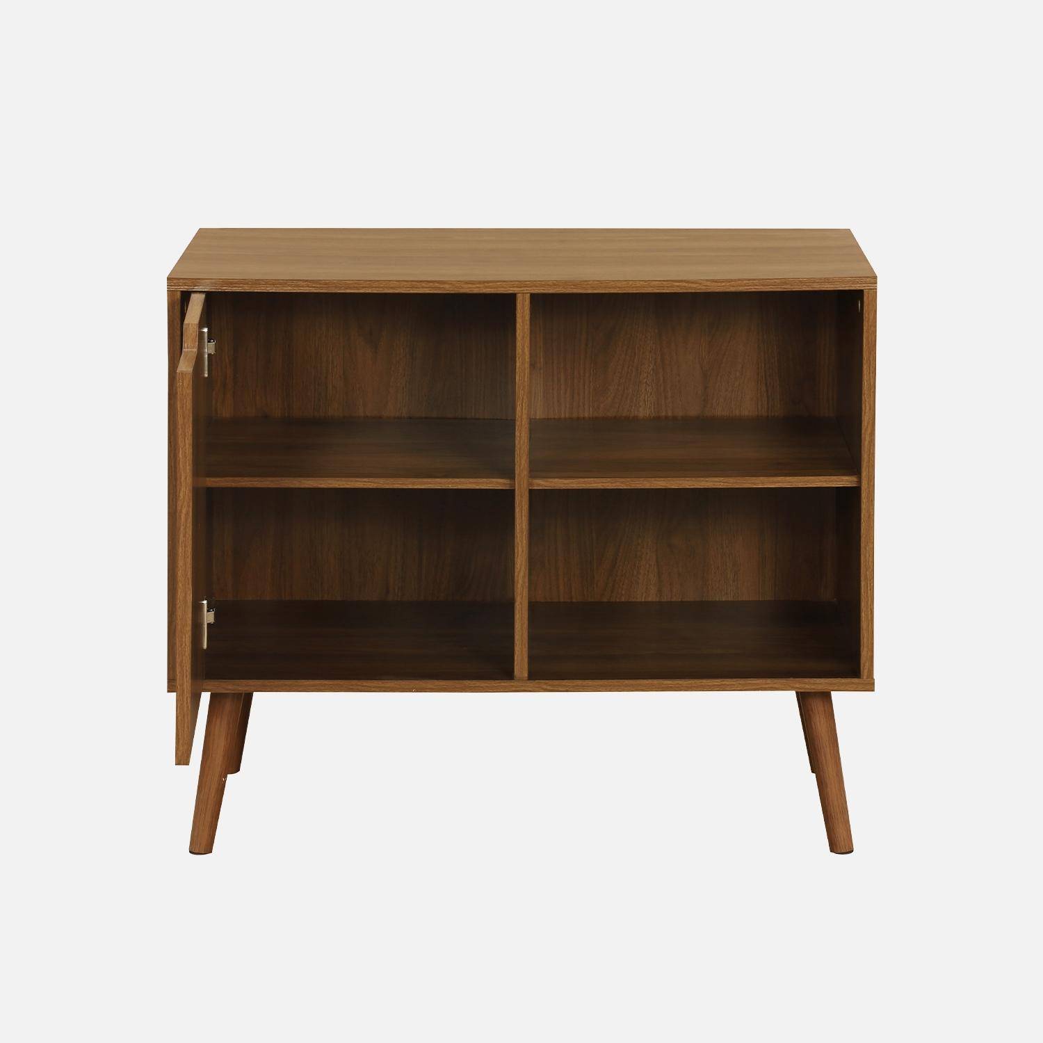 Credenza effetto noce 1 anta, 2 ripiani, 80cm Noce - 80x39x69 cm Photo5