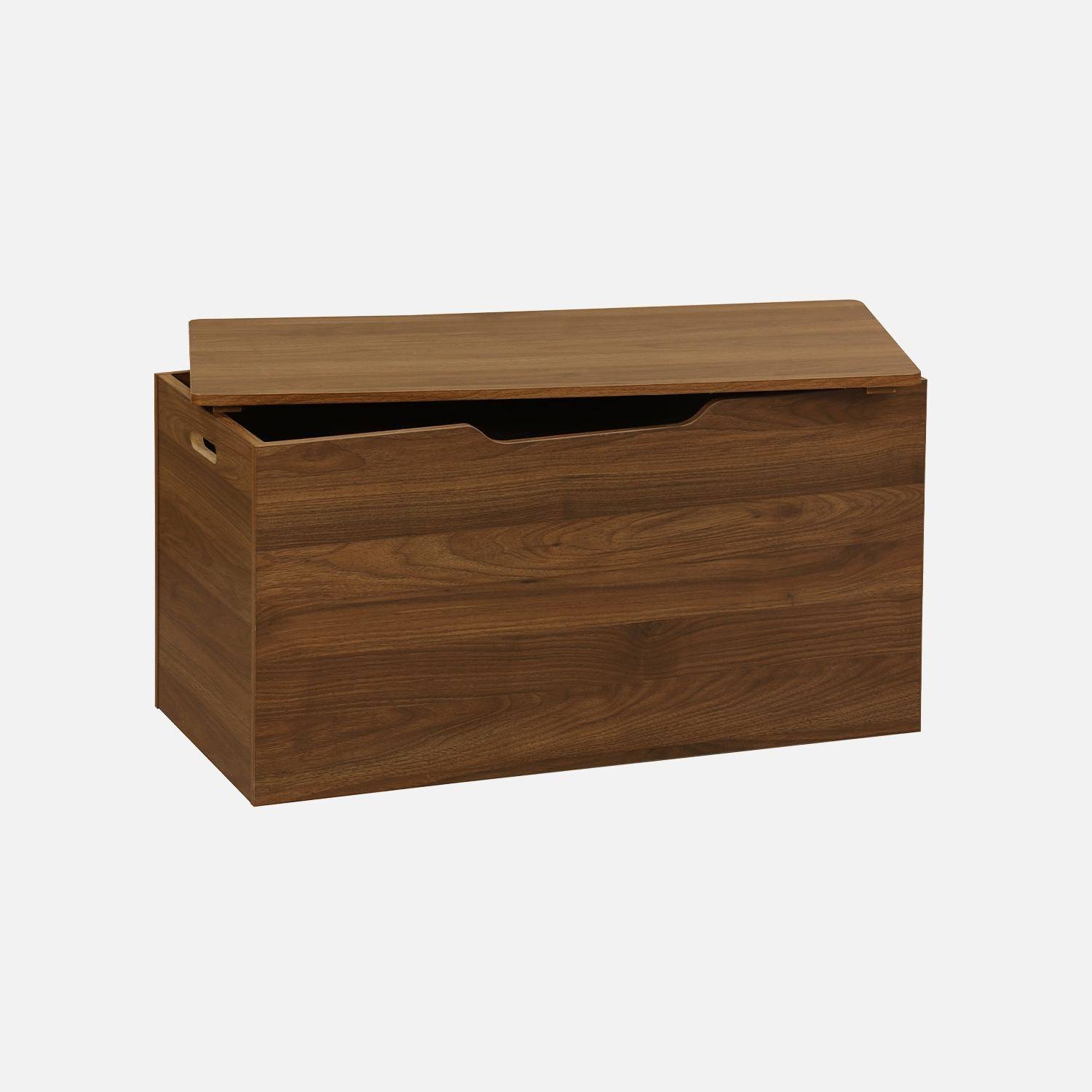 Bedeind, bankkist walnootkleurig hout Photo4