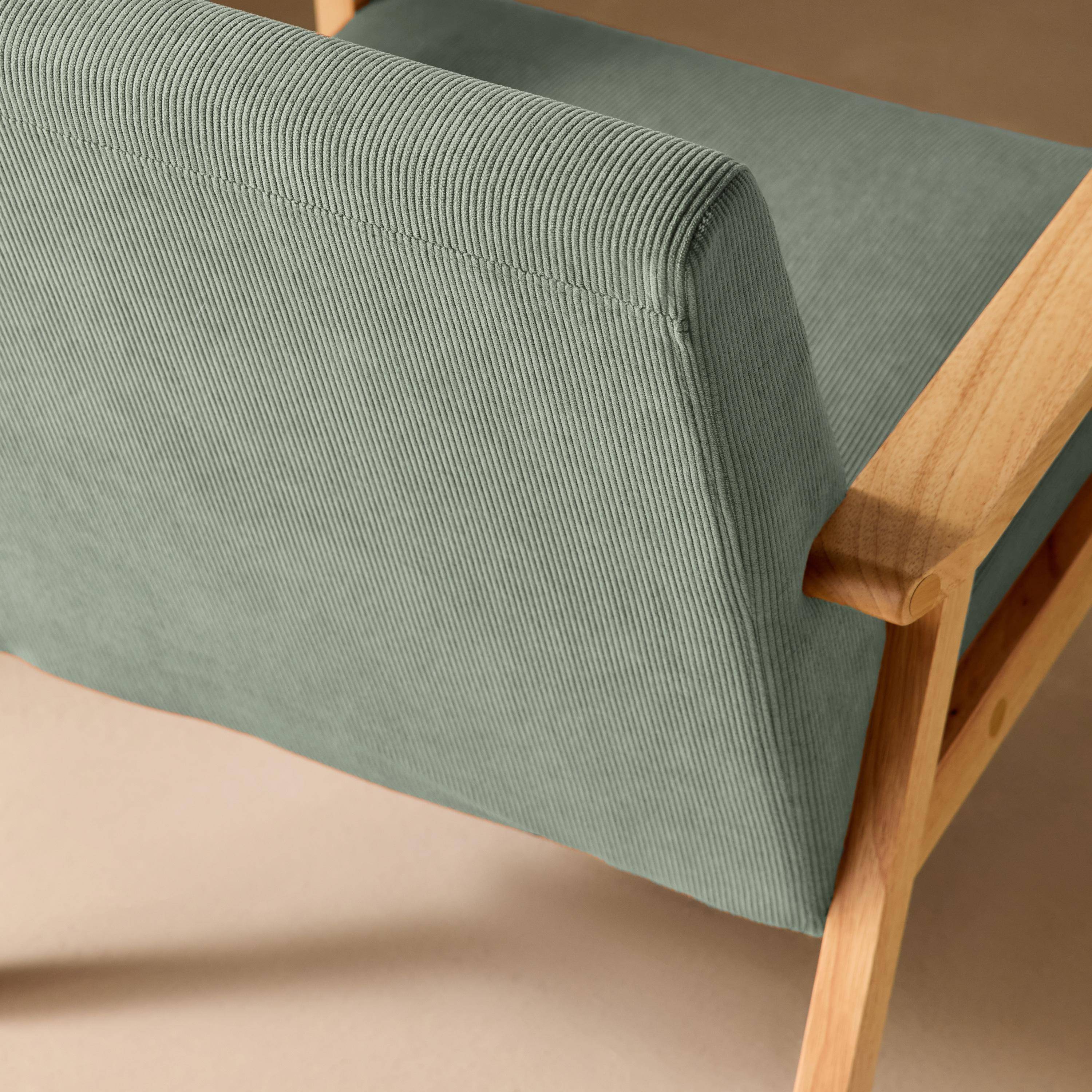 Poltrona scandinava in legno e velluto a coste, Isak velluto a coste, Cachi scuro, 64x69.5x73 cm,sweeek,Photo4
