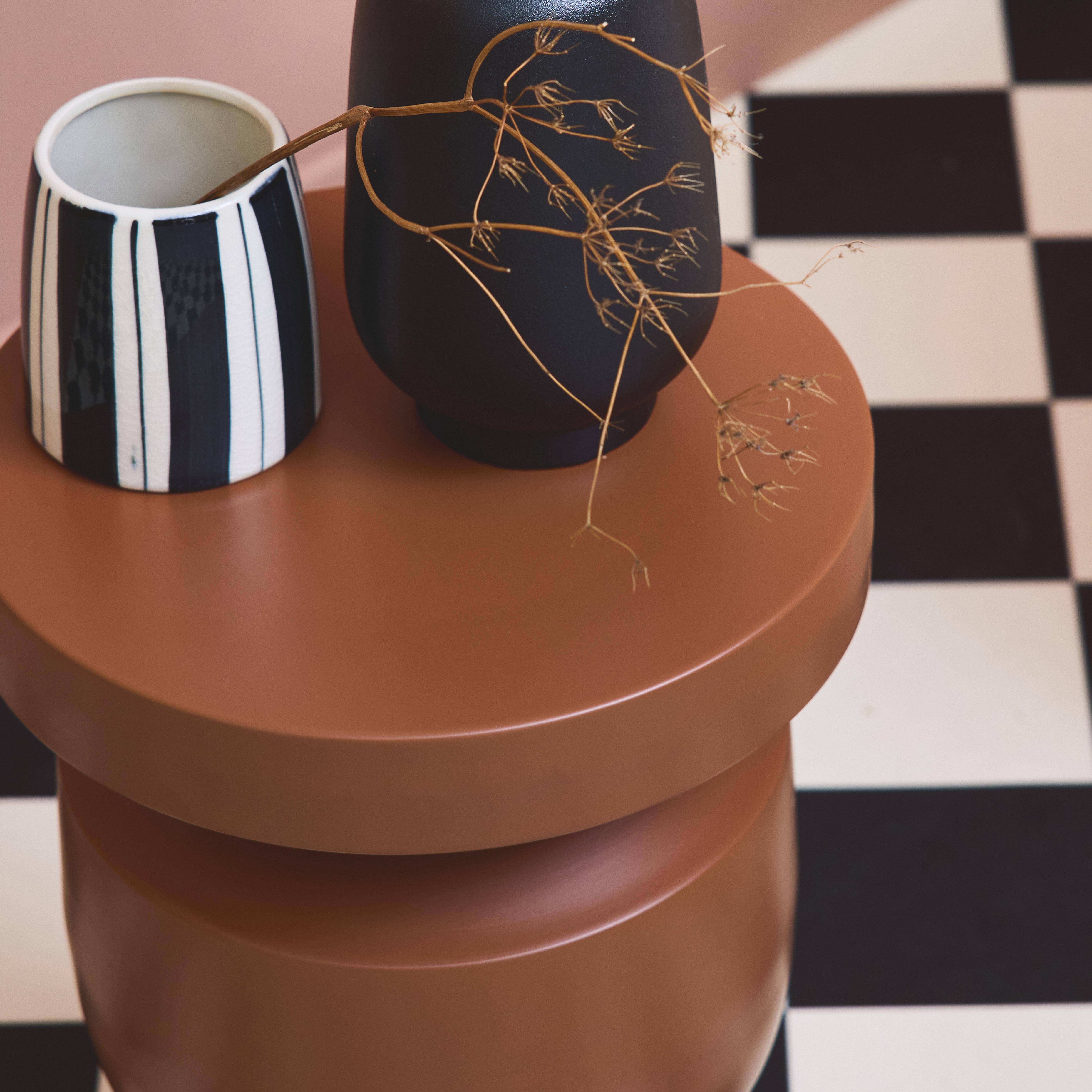 Metal side table, Alma, Terracotta, 30.5x30.5x46.5 cm Photo2