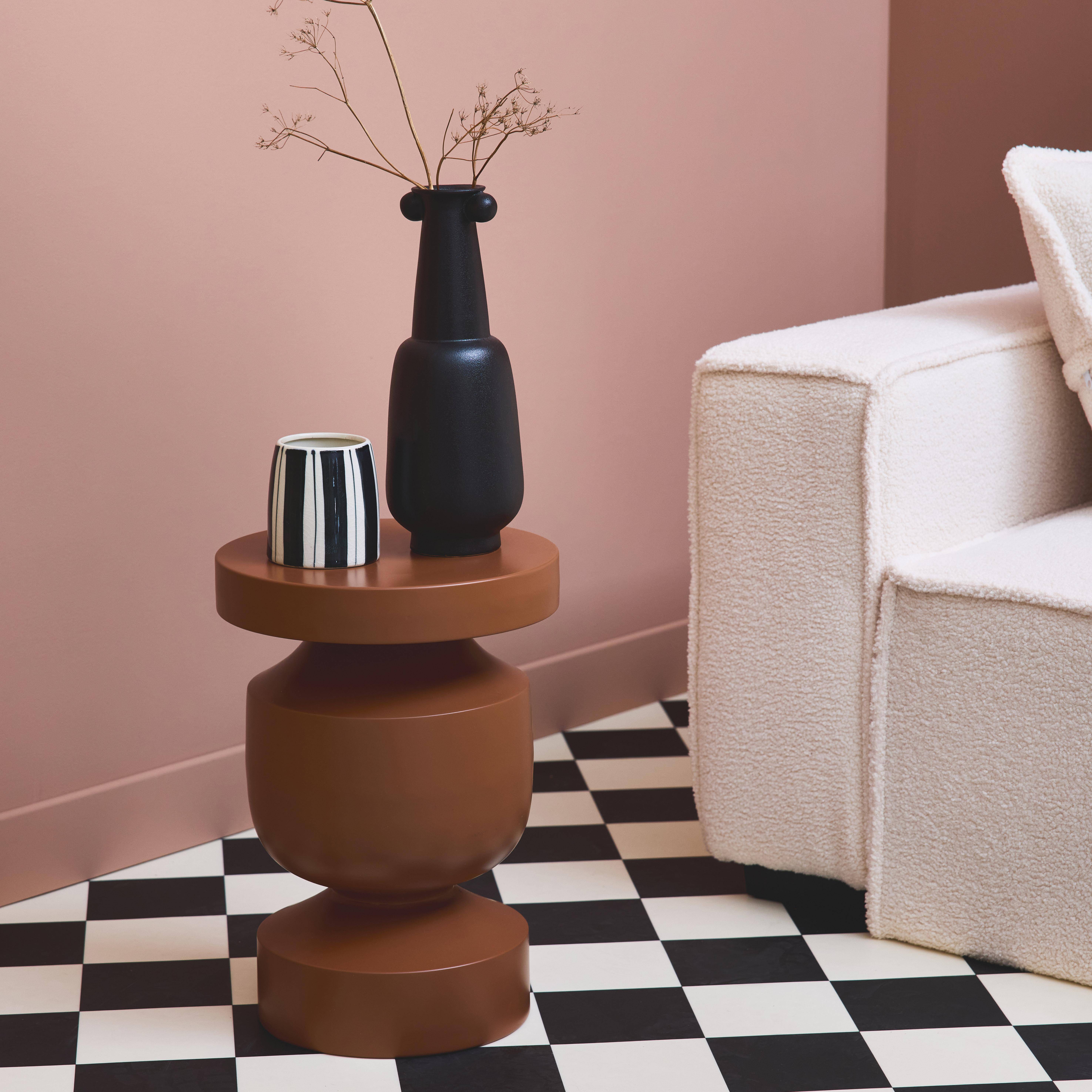 Metal side table, Alma, Terracotta, 30.5x30.5x46.5 cm Photo1