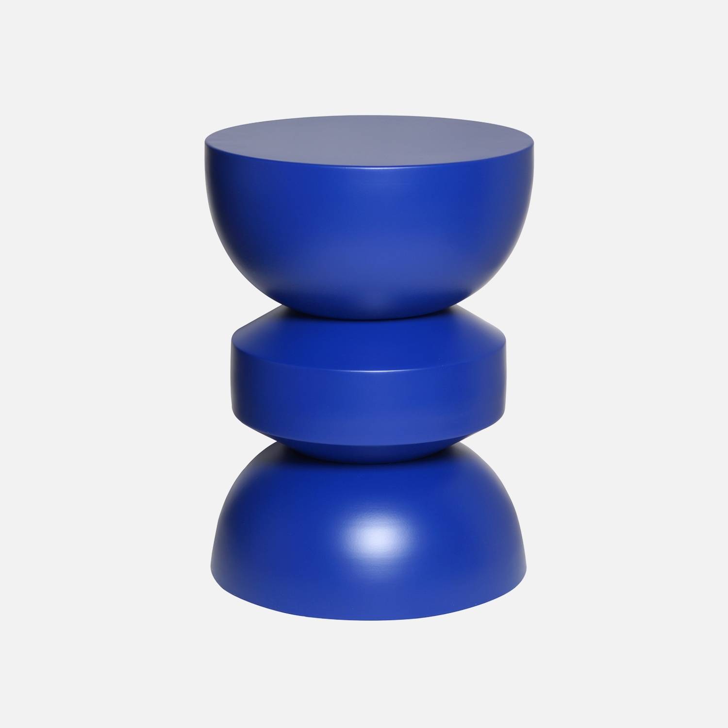 Table d'appoint en métal bleu bout de canapé Ø32  | sweeek