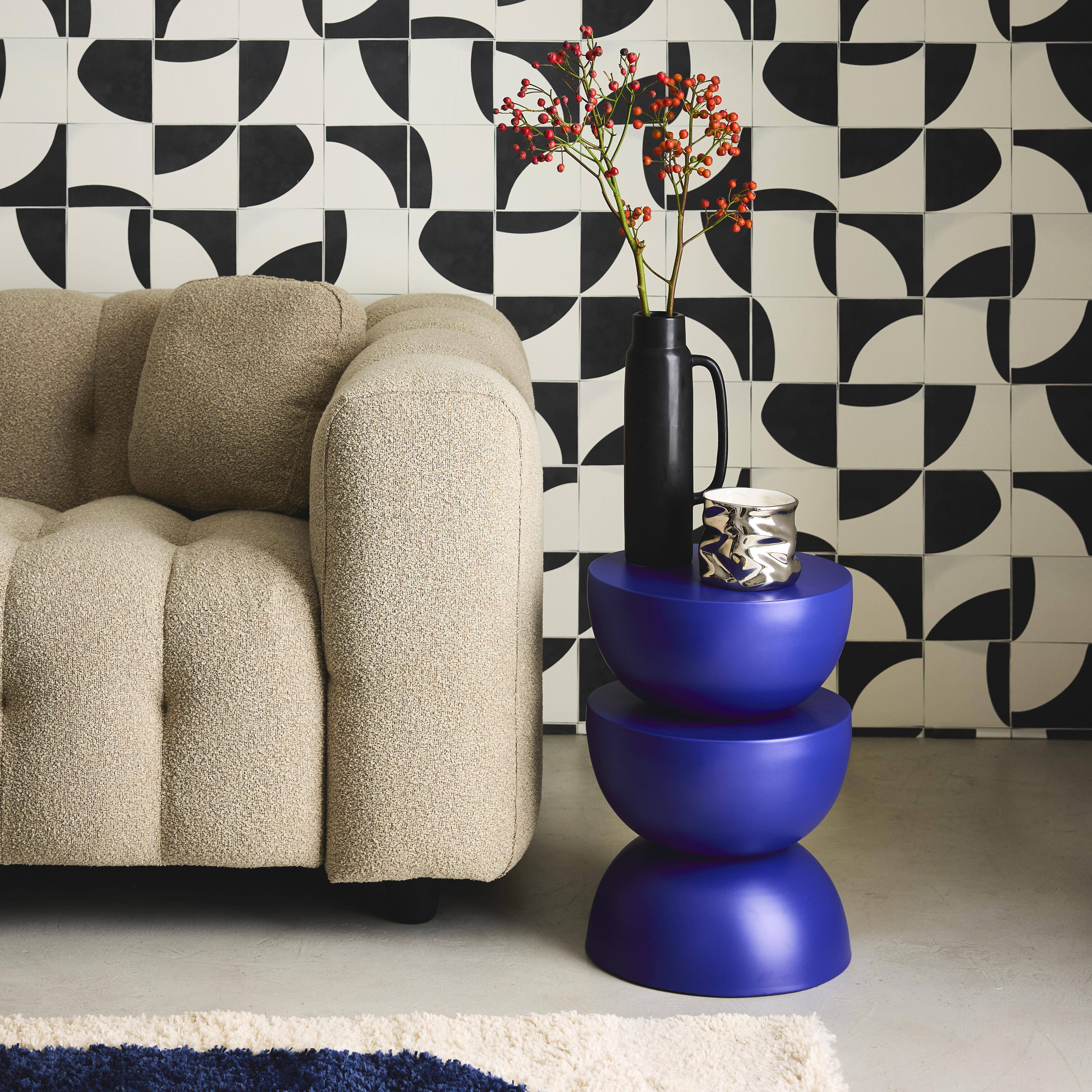 Metal side table, Coumba, Blue, 32x32x46.5 cm Photo1