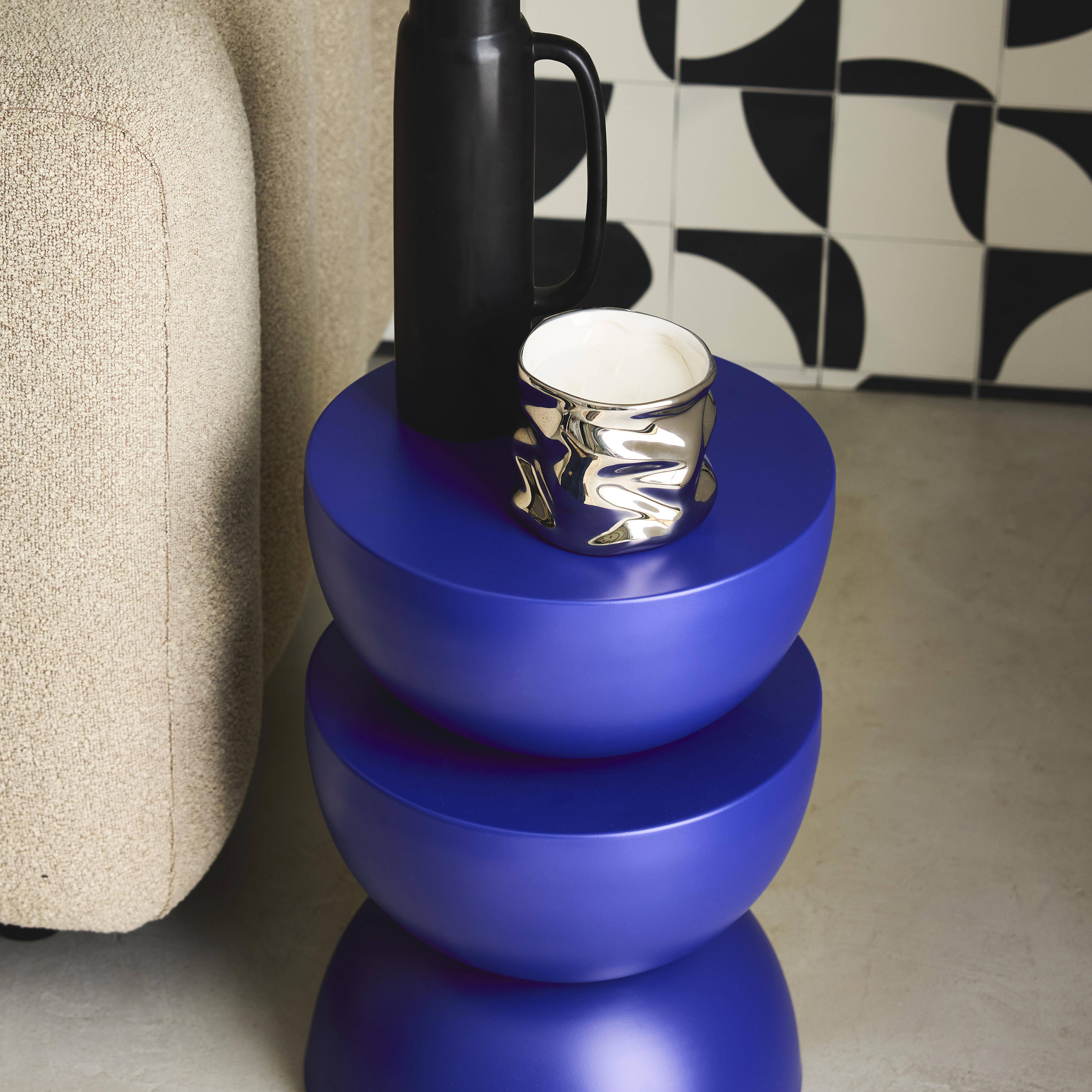 Metal side table, Coumba, Blue, 32x32x46.5 cm Photo2