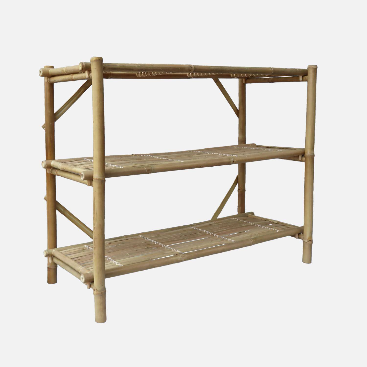 3-shelf bamboo console, Fidji, Natural, 100x40x81 cm,sweeek,Photo3
