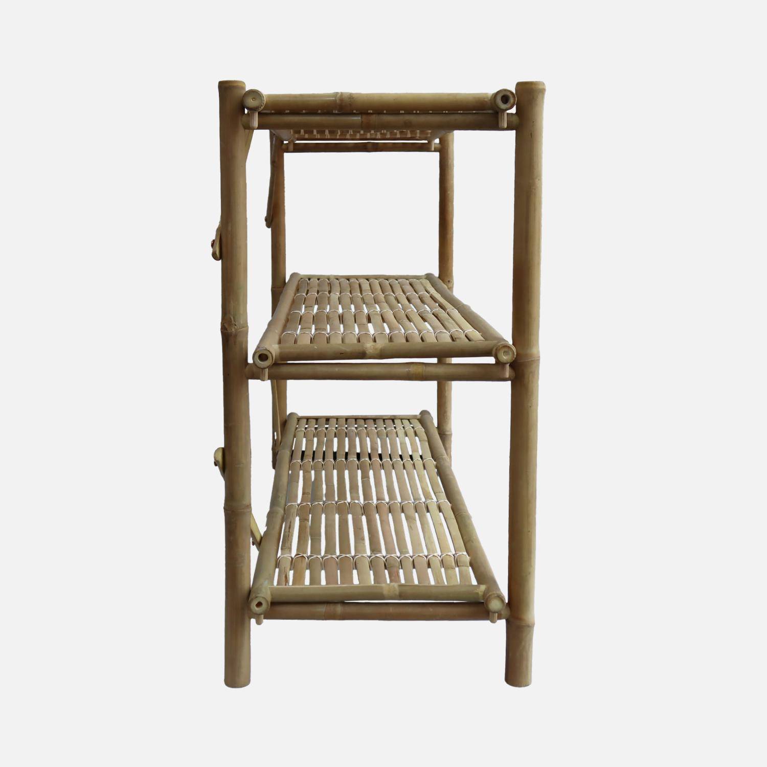3-shelf bamboo console, Fidji, Natural, 100x40x81 cm,sweeek,Photo4