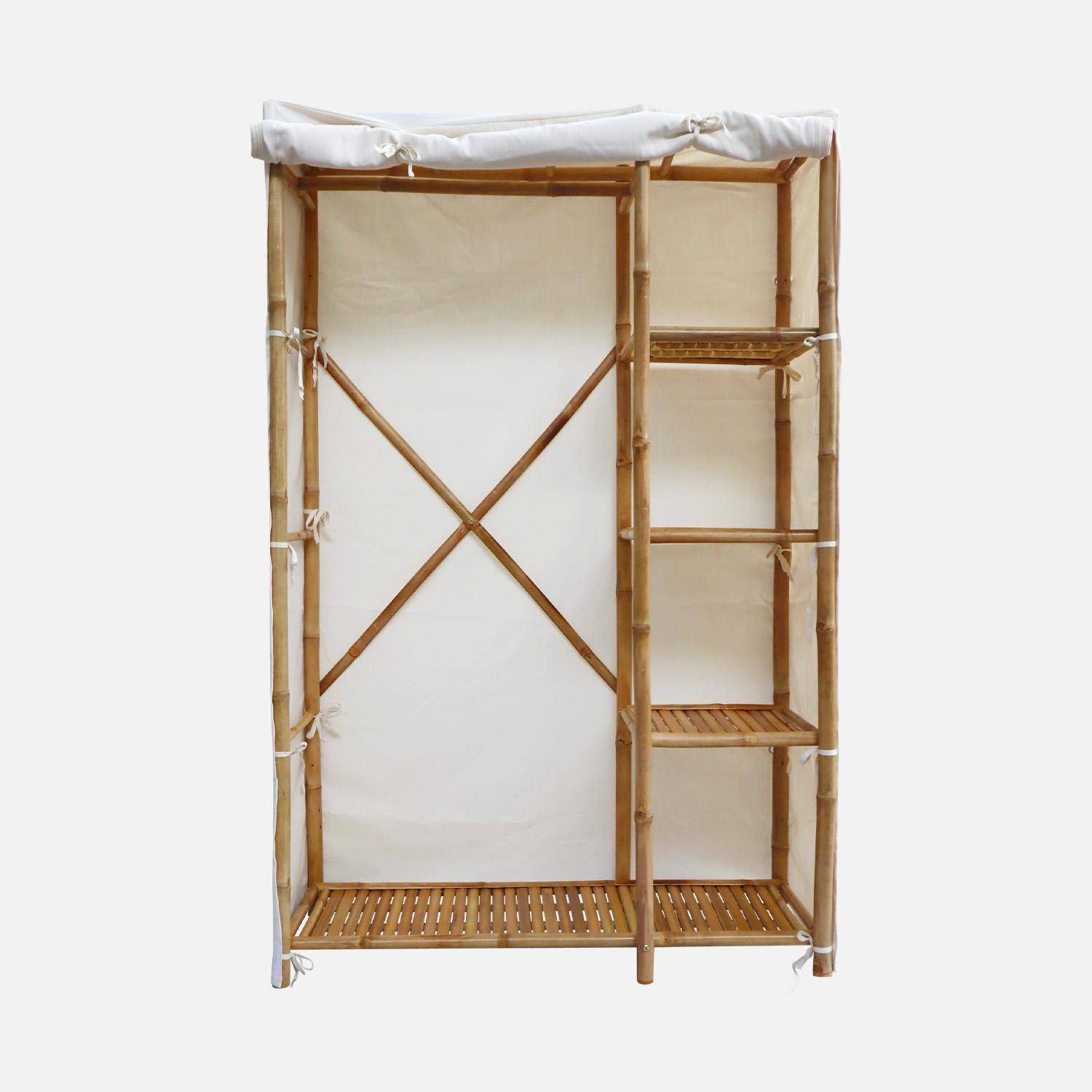 Bamboe kledingkast, 3 planken B110 x D40 x H170cm Photo5
