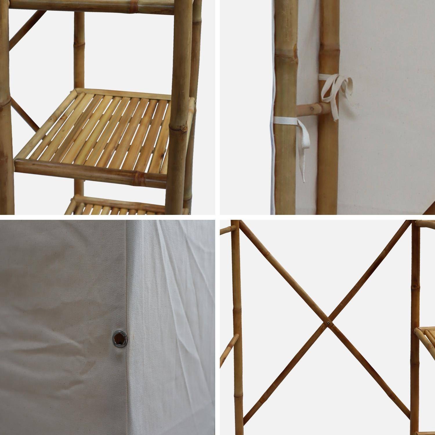 Armoire dressing en bambou, 3 étagères L110 x P40 x H170cm,sweeek,Photo6