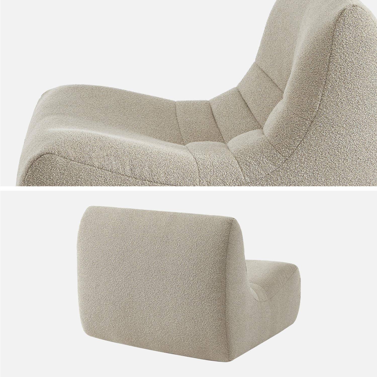 Lot de 2 fauteuils chauffeuses en bouclette texturée beige style contemporain 1 place Photo6