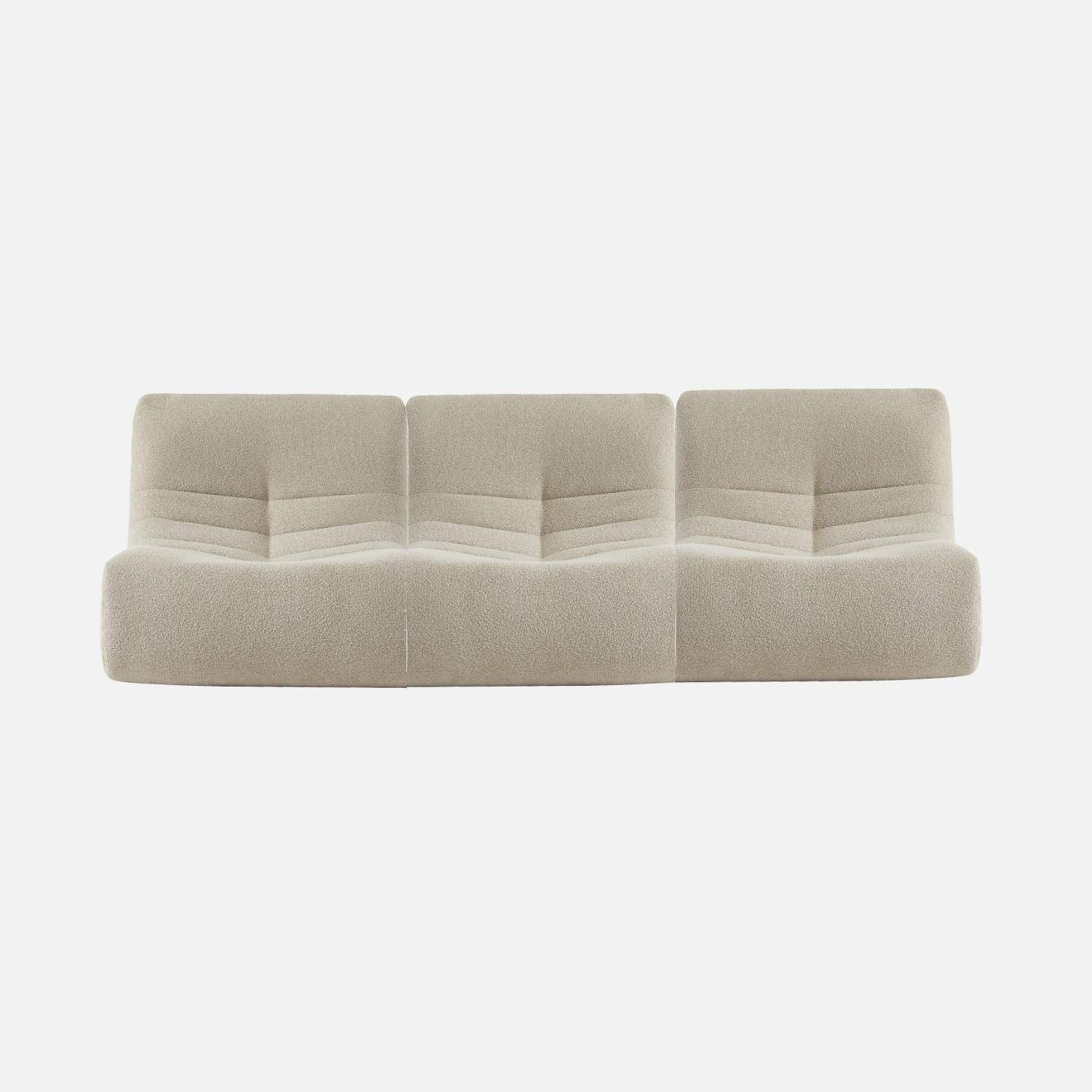 3er-Set 1-Sitzer-Sessel im zeitgenössischen Stil mit strukturiertem Bouclé-Bezug in beige - Sokol,sweeek,Photo5