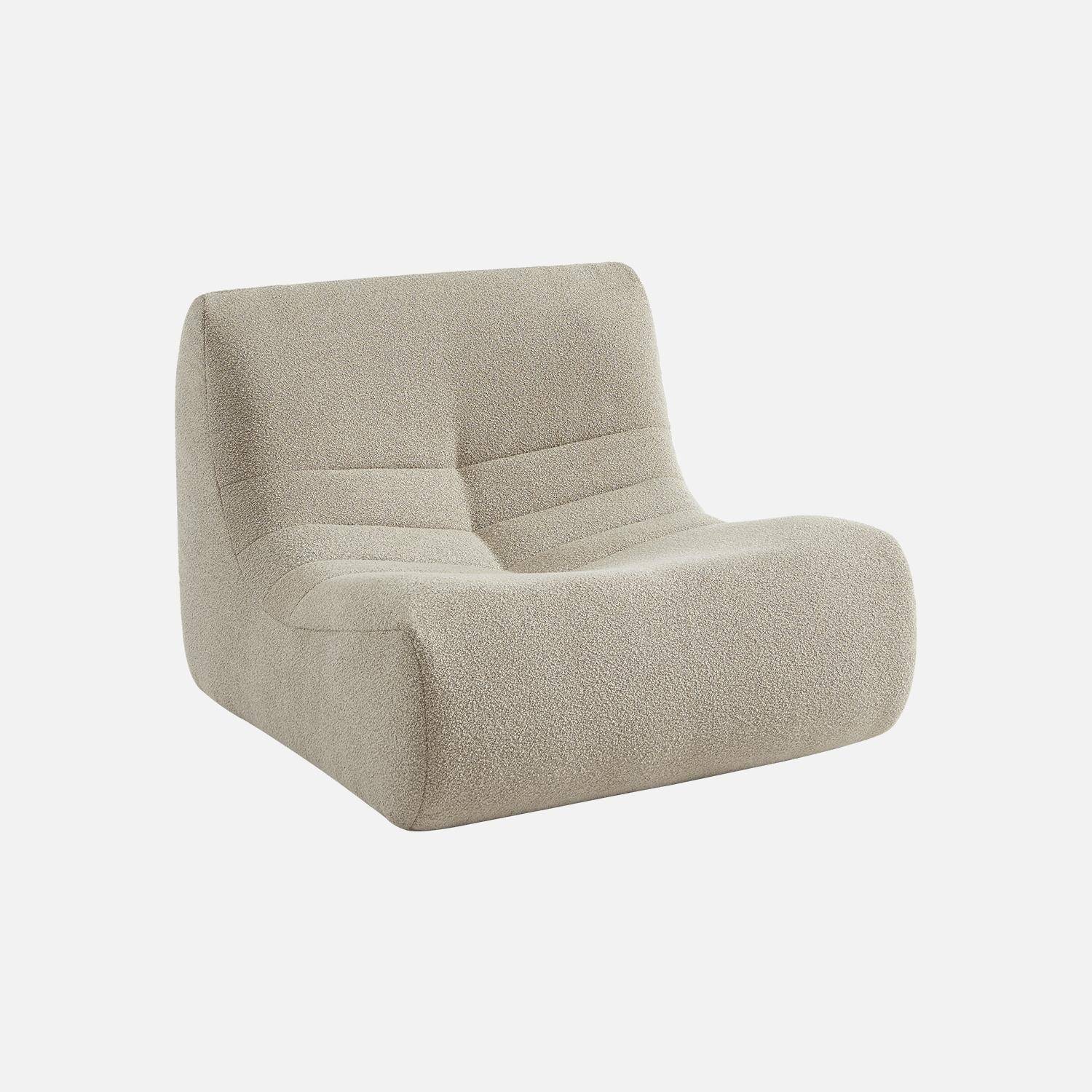 Set di 3 poltrone bouclé, Sokol, Beige, 91x105x72 cm Photo6