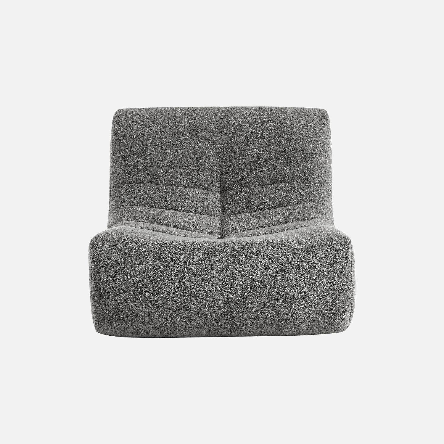 Set van 3 1-zits bouclé fauteuils met grijze textuur in eigentijdse stijl Photo7