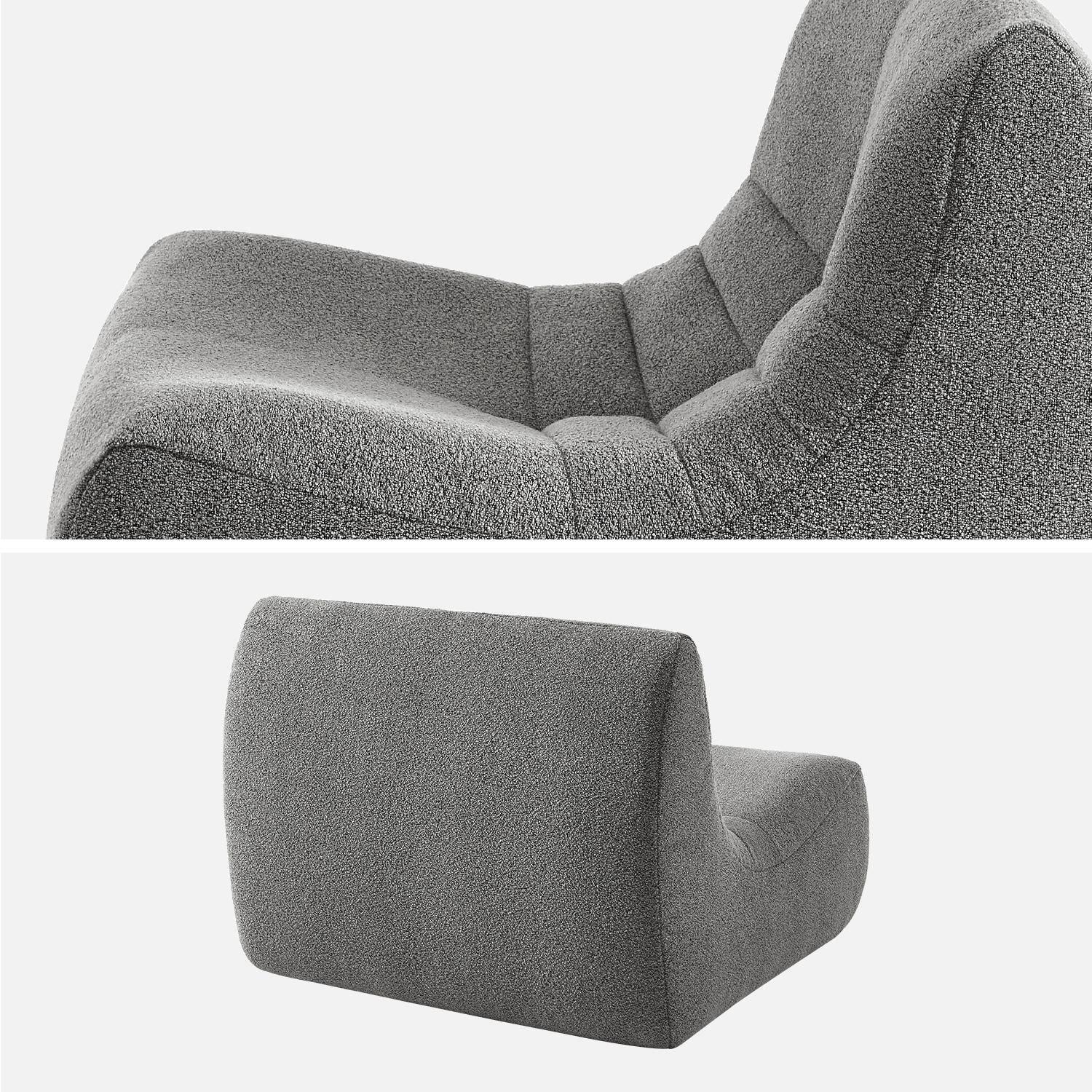 Set van 3 1-zits bouclé fauteuils met grijze textuur in eigentijdse stijl Photo8