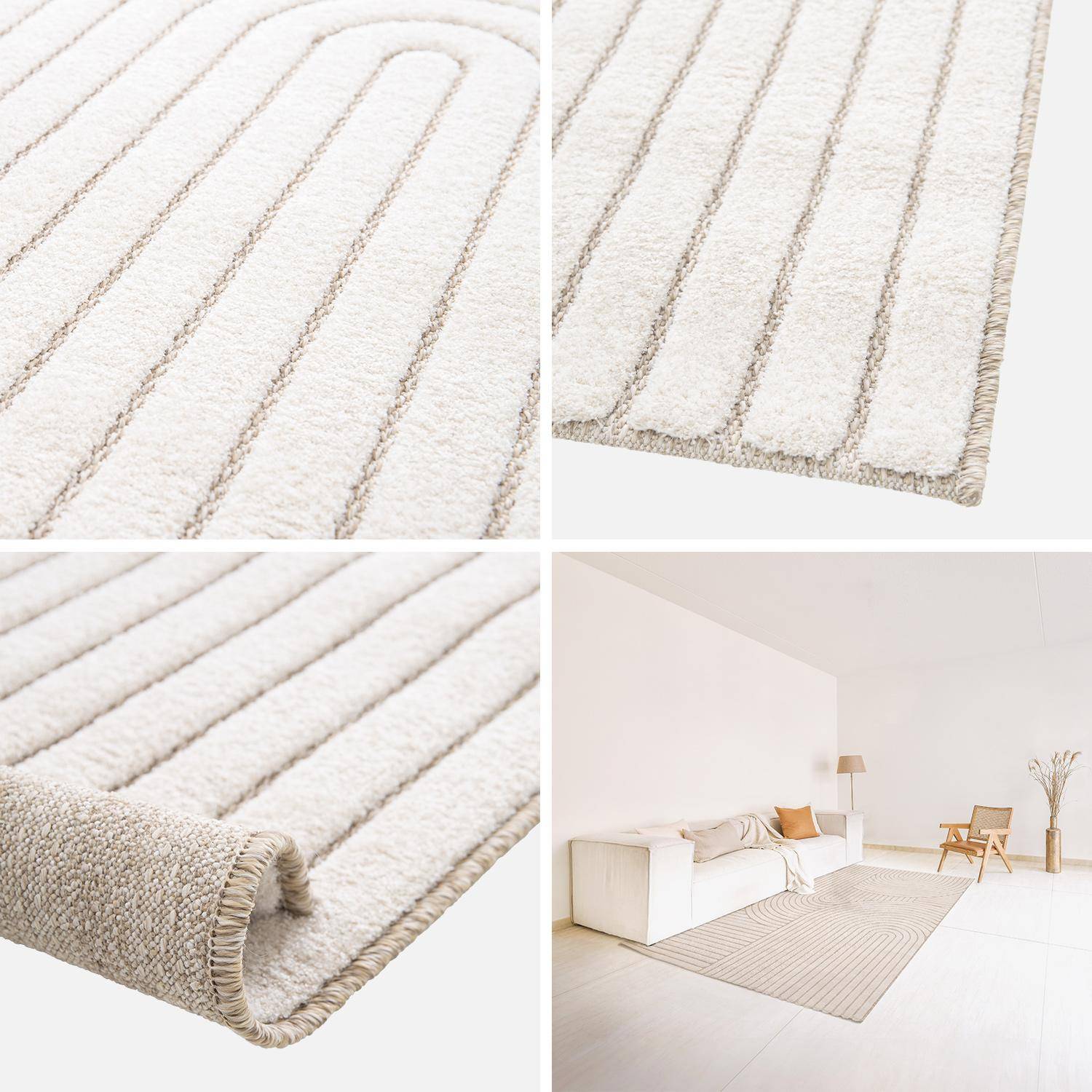 Tapis intérieur motif ethnique arches 120x170cm, poils ras, beige et crème  Photo2