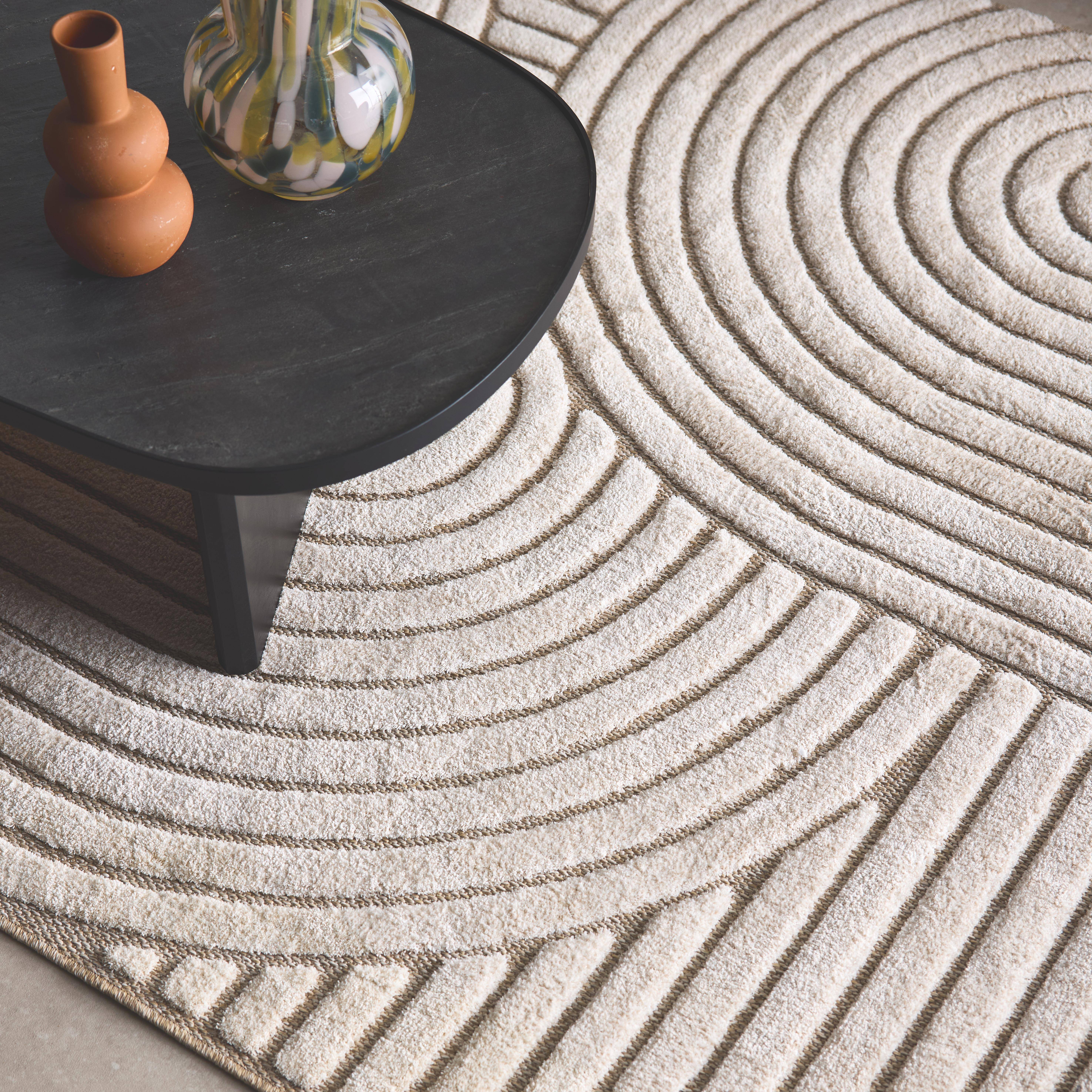 Arches Pattern Rug Interior rug with arches, beige and cream | sweeek