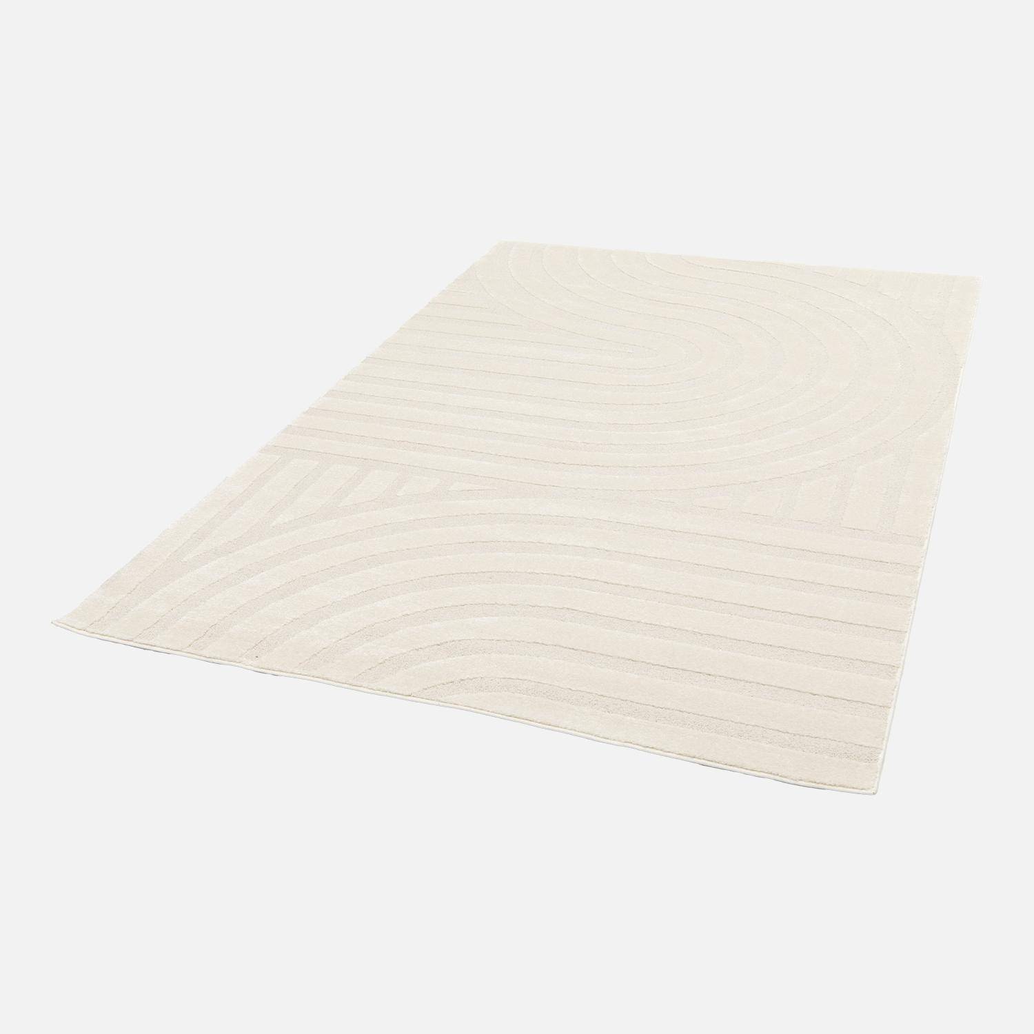 Tapis intérieur motifs arches, poils ras 200 x 290cm crème  Photo2