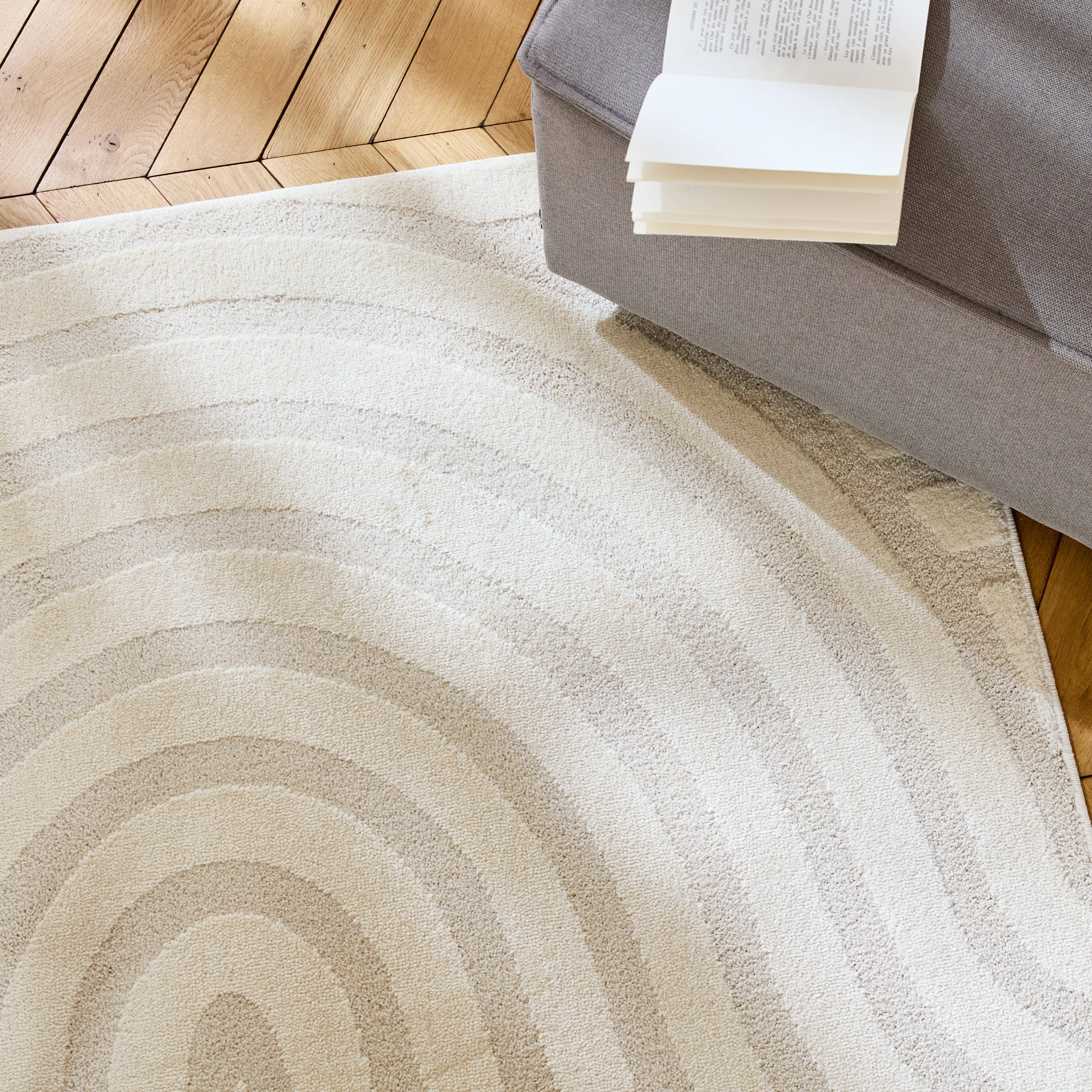 Alfombra interior con motivos de arcos crema., Blake, 150x80x0.9 cm Photo3