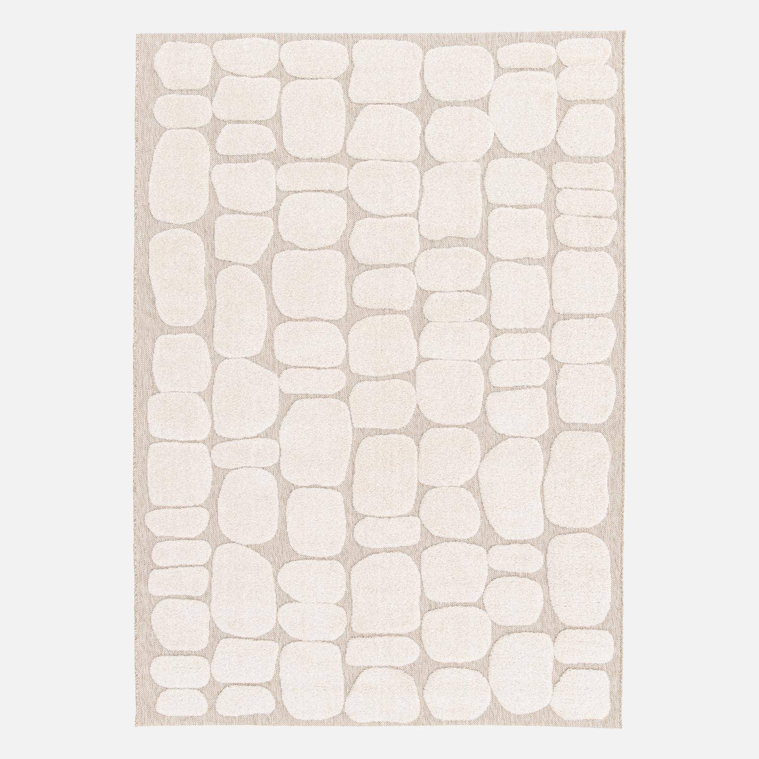 Interior rug with cobblestone pattern, beige and cream, Bradley, 230x160x1.1 cm Photo2