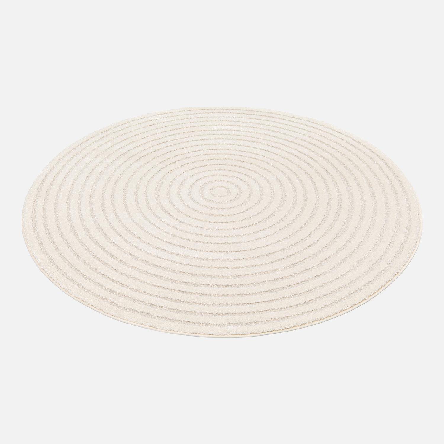 Interior carpet with raised circles in cream 160x160cm, Blair, Ø160 cm,sweeek,Photo3