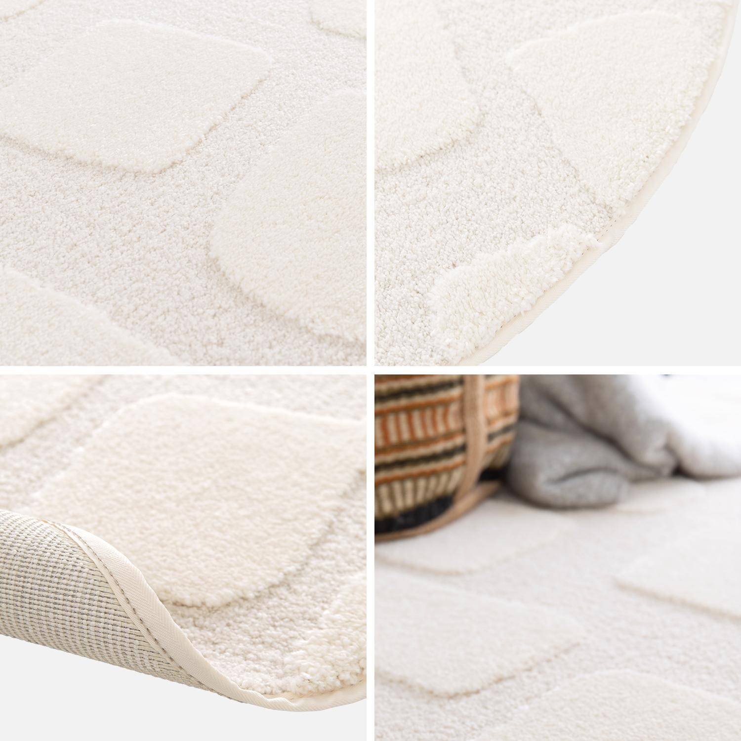 160cm interior rug with paving pattern in relief, cream , Dan, Ø160 cm Photo2