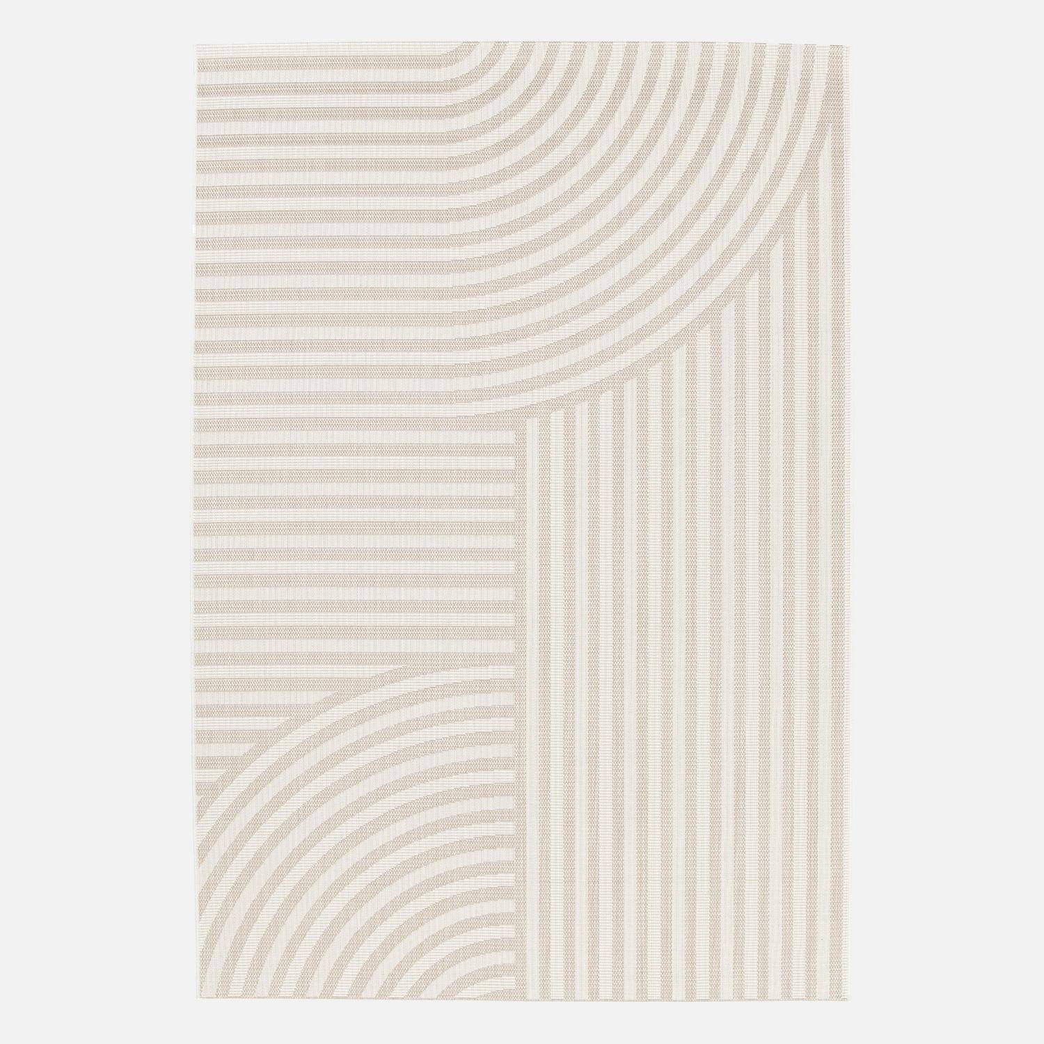 Tappeto per interni/esterni con archi beige, 120 x 170 cm 100% poliestere riciclato,sweeek,Photo3