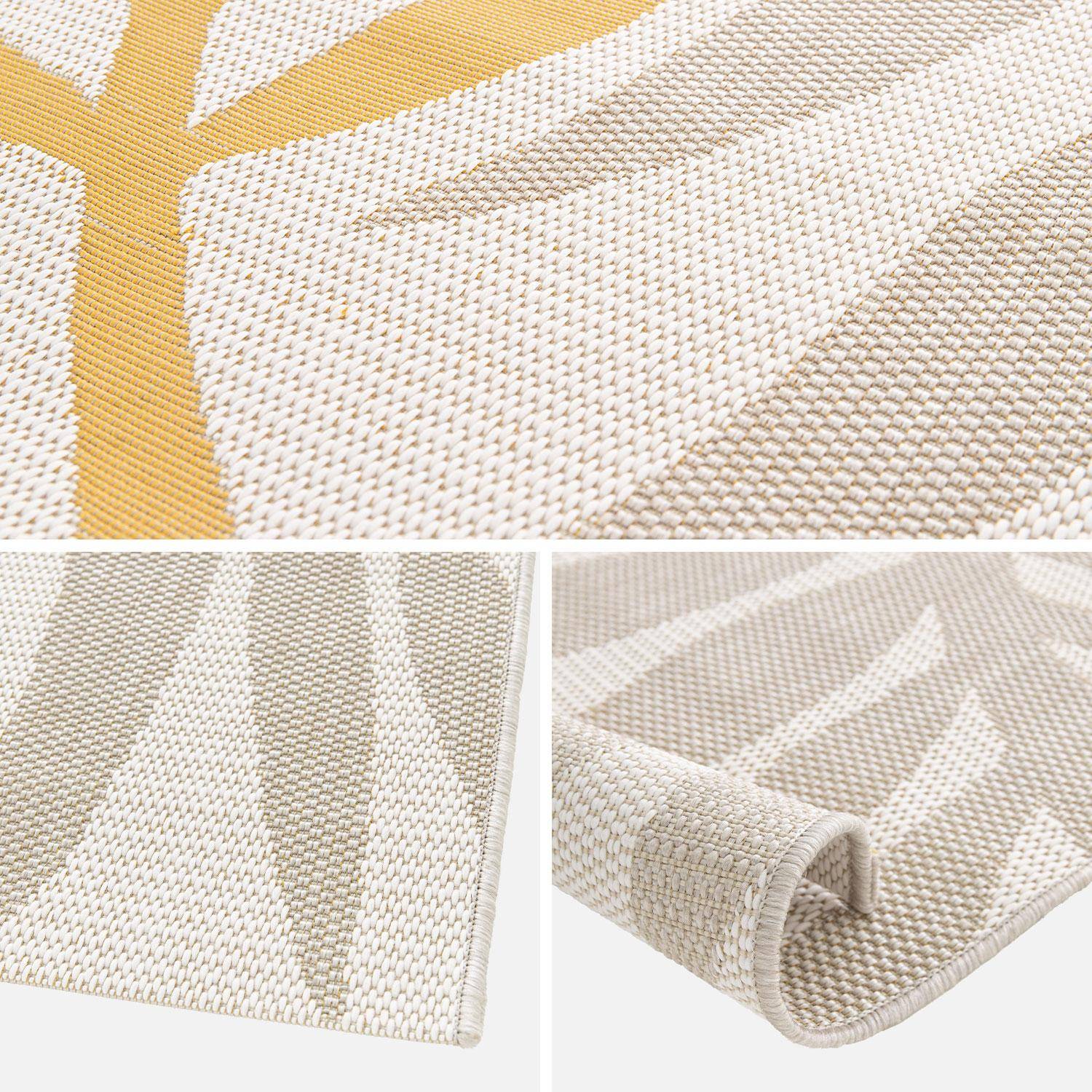 Tapis intérieur/extérieur motif végétal beige et moutarde, 200x290cm polyester recyclé  Photo4