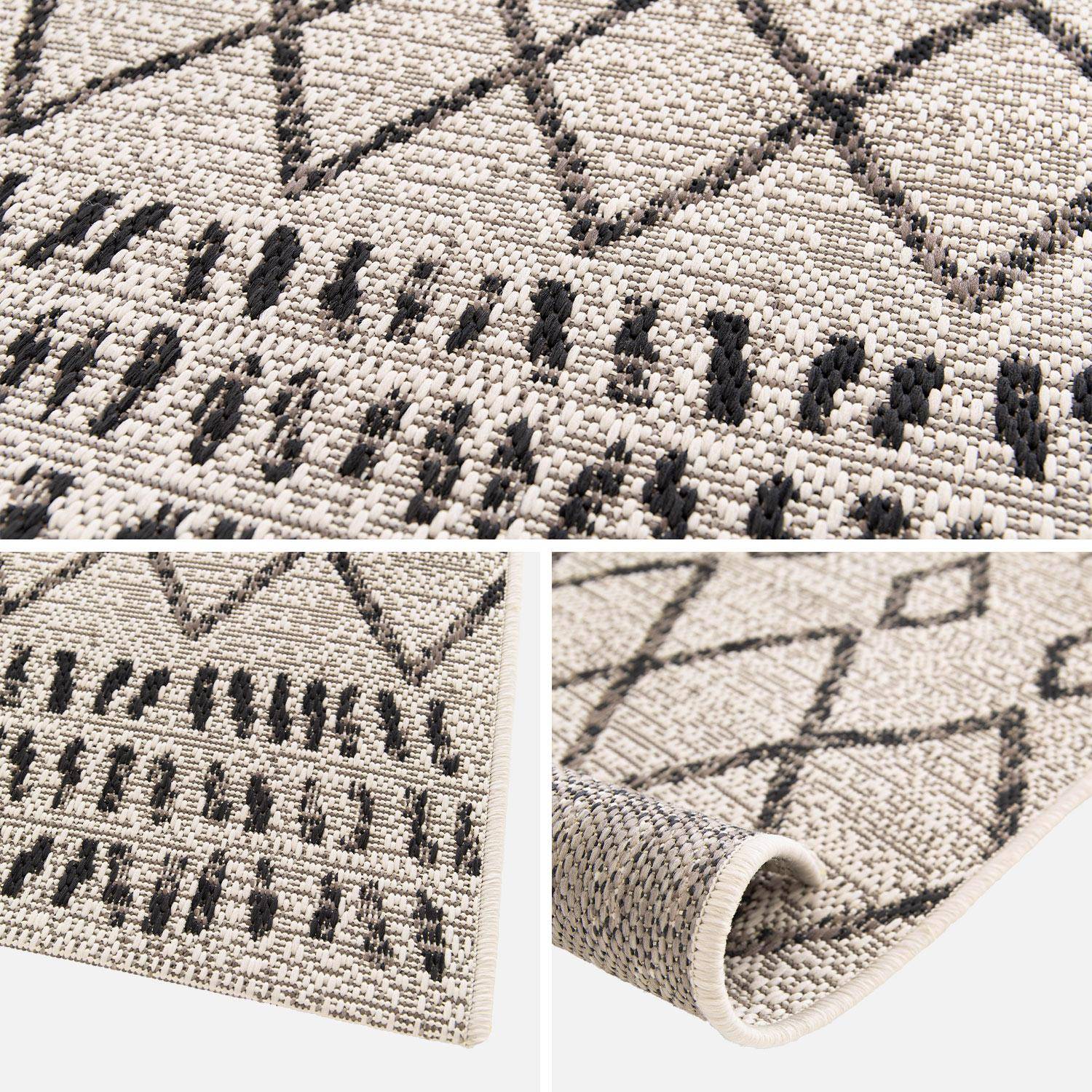 Berber-style indoor/outdoor carpet, flat woven, cream and black, 200 x 290 cm Photo4
