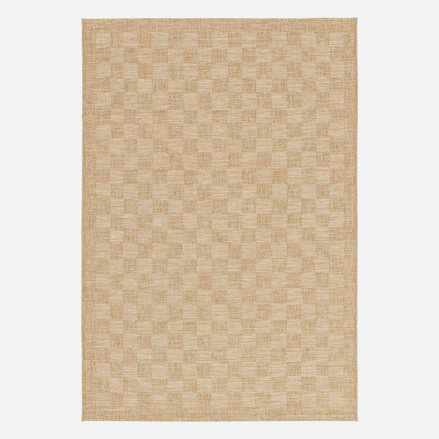 Jute-effect indoor/outdoor carpet with chequered pattern, Carrie, 120 x 170 cm,sweeek,Photo1