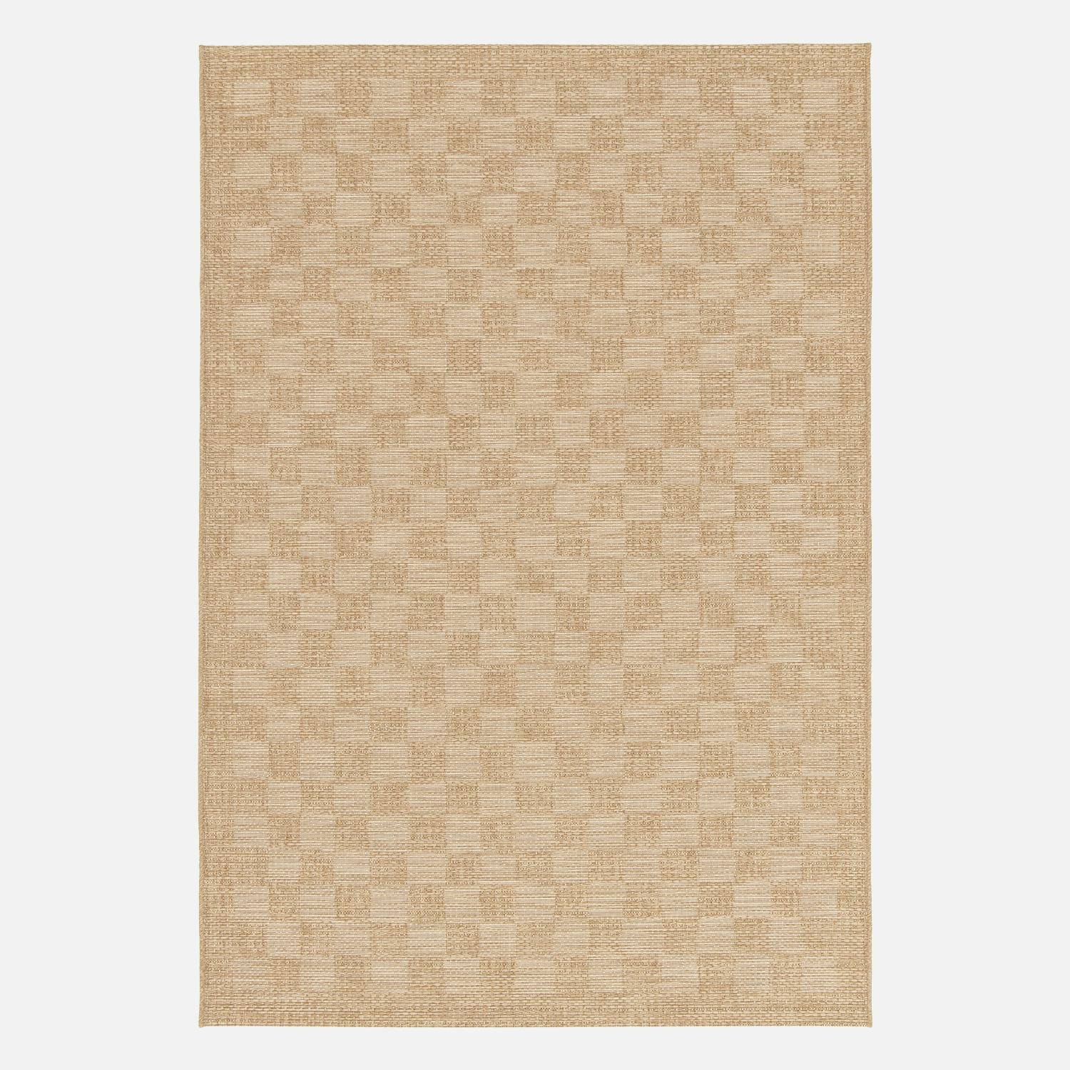 Jute-effect indoor/outdoor rug with chequered pattern, Carrie, 230x160x1 cm Photo2