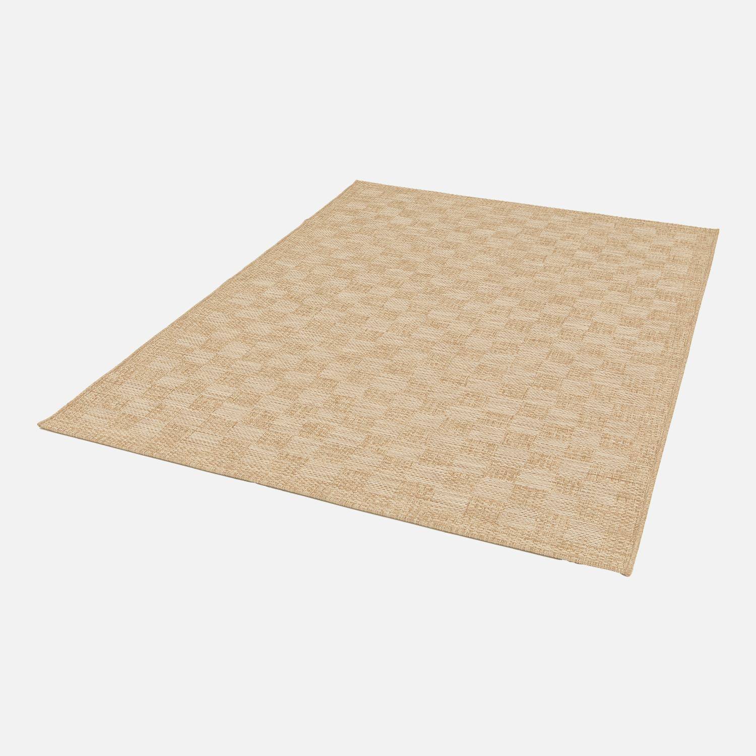 Jute-effect indoor/outdoor rug with chequered pattern, Carrie, 230x160x1 cm Photo4