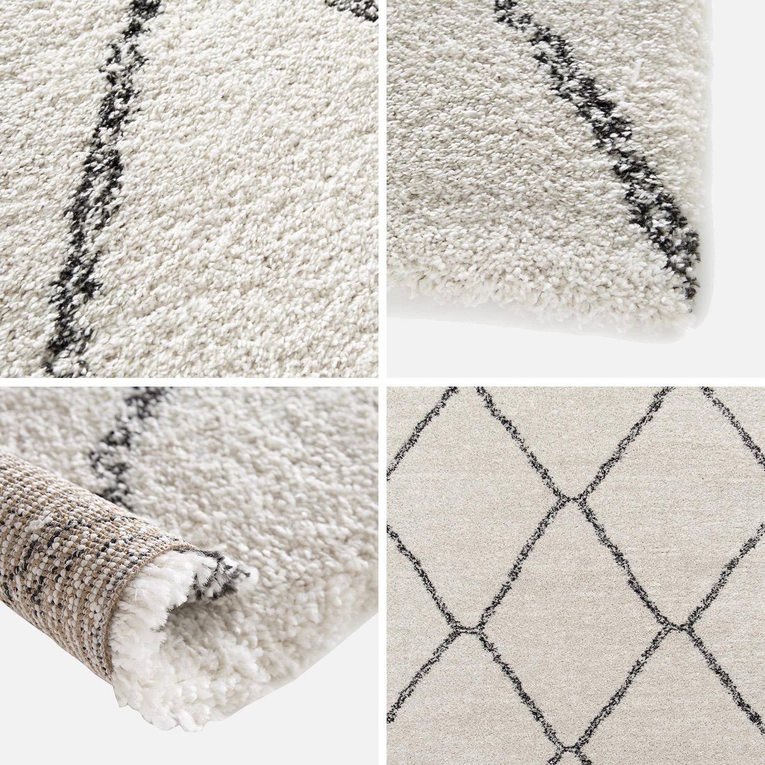 Shaggy interior rug, white and black, Jessie, 120 x 170 cm,sweeek,Photo2