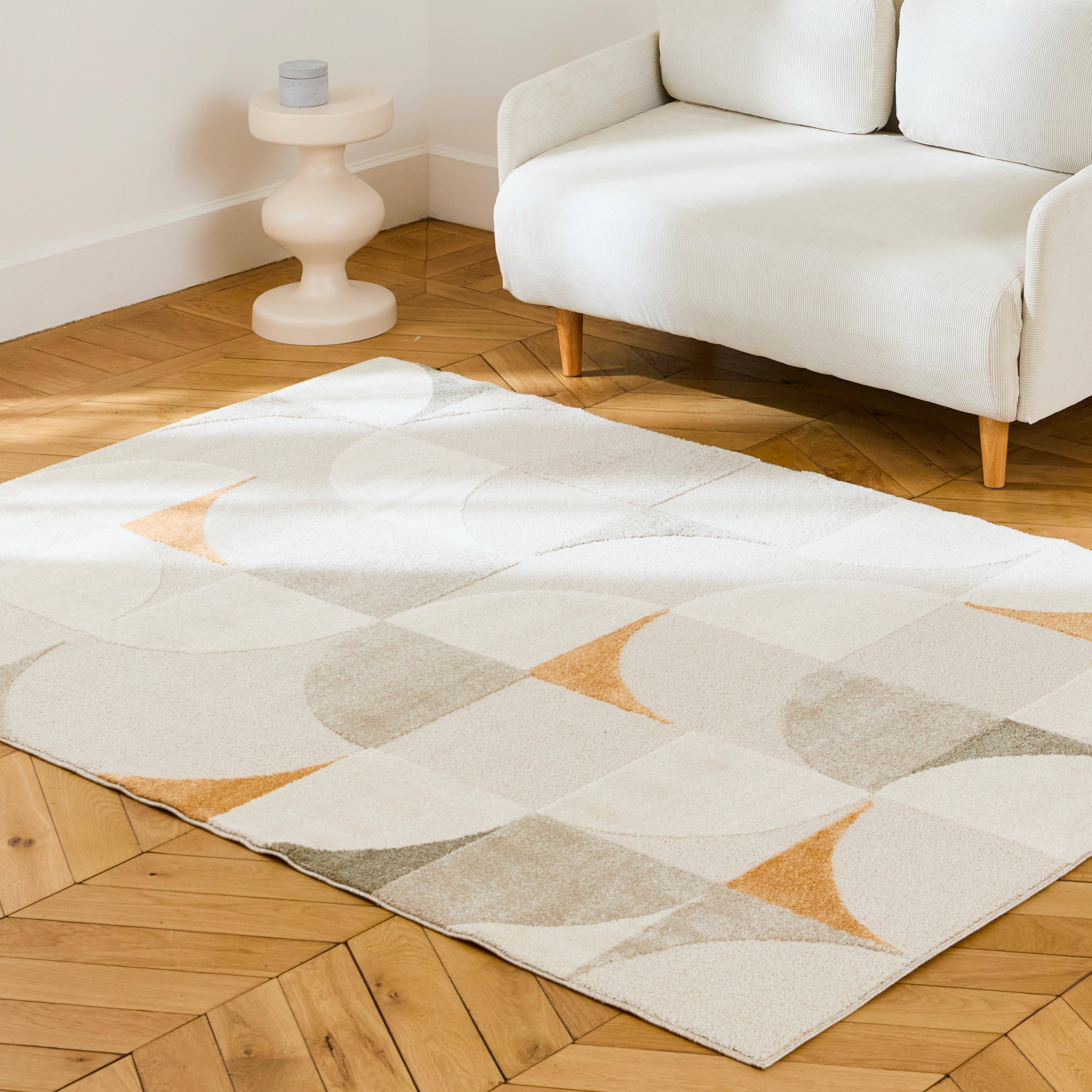 Cream retro rug, Jon, 230x160x0.9 cm Photo1