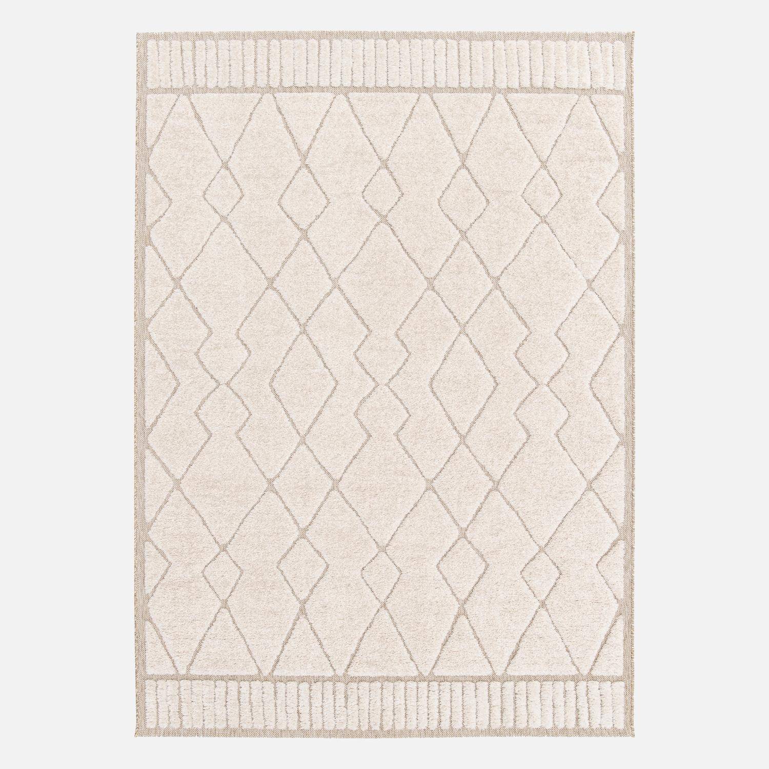 Tappeto interno con motivo etnico berbero, beige e crema, Judy, 160x230 cm,sweeek,Photo1