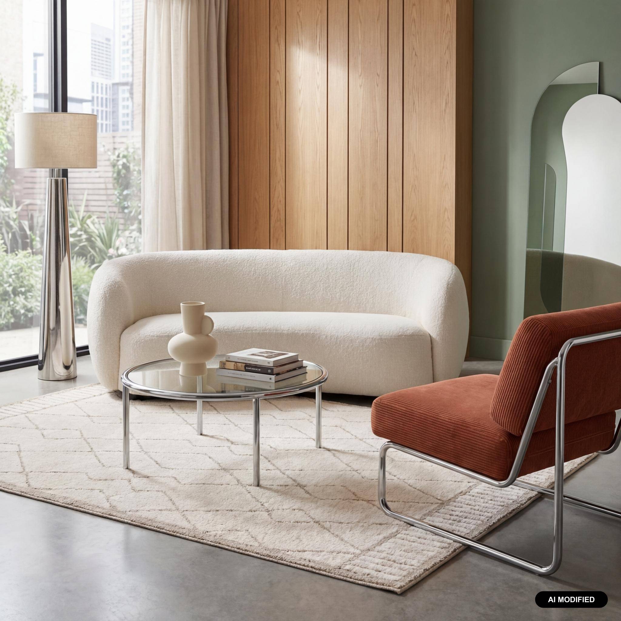 Tapis intérieur motif ethnique berbère 160x230cm poils ras, beige et crème  Photo1