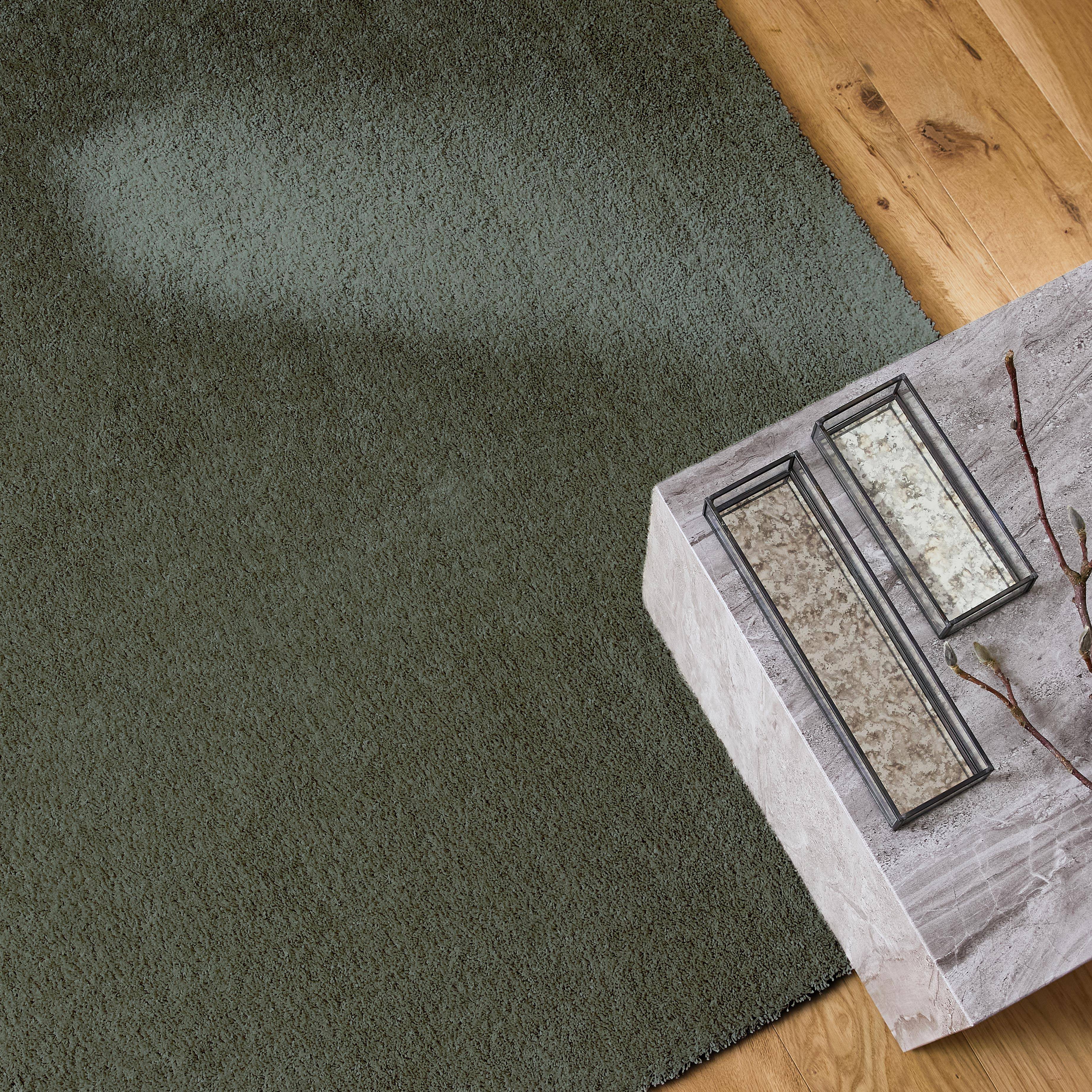Dark green curly velour interior carpet, Lawrence, 120 x 170 cm Photo3