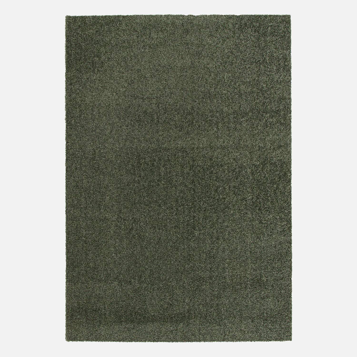 Tapis intérieur velours frisé vert foncé, 120 x 170cm poil ras effet bouclette ,sweeek,Photo5