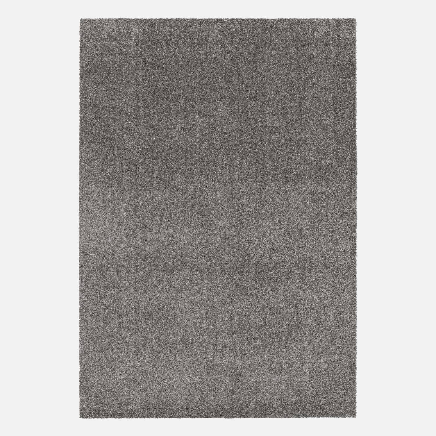 Tappeto per interni in velluto riccio grigio antracite, 120x170cm, a pelo corto con effetto pelo ad anello,sweeek,Photo4