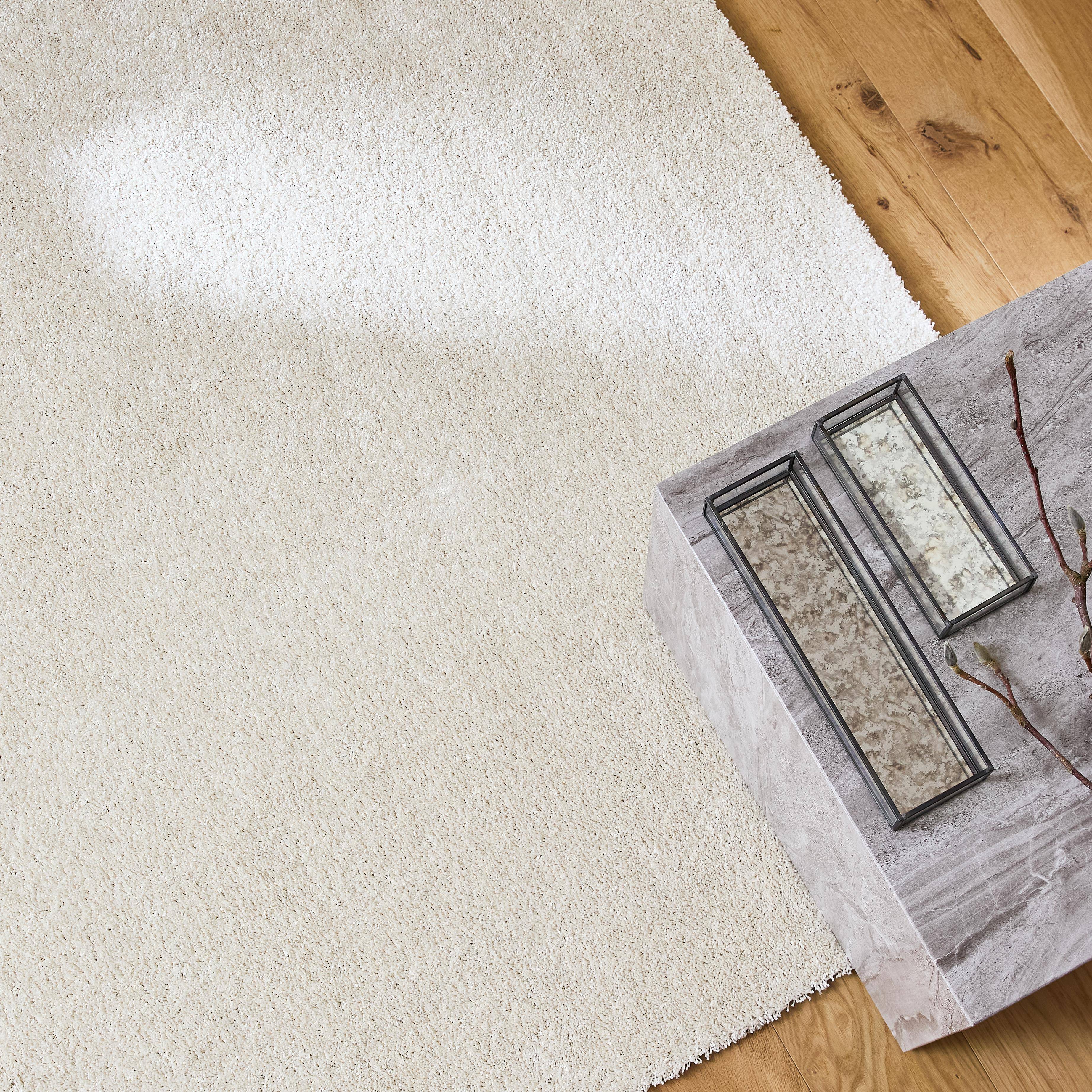 Tapis intérieur velours frisé crème, 120 x 170cm  I sweeek