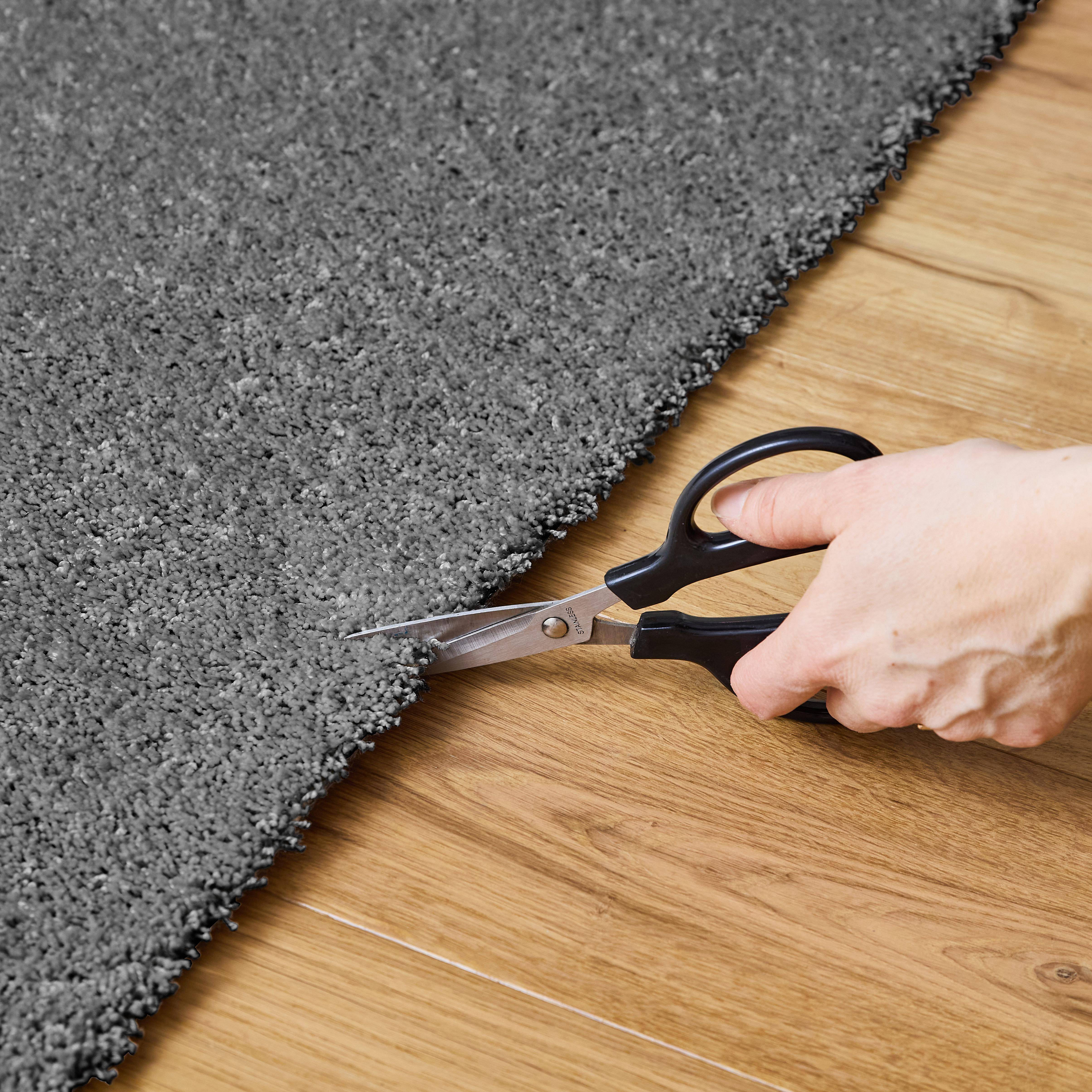 Tapis intérieur velours frisé gris anthracite, 200 x 290cm poil ras effet bouclette  Photo2