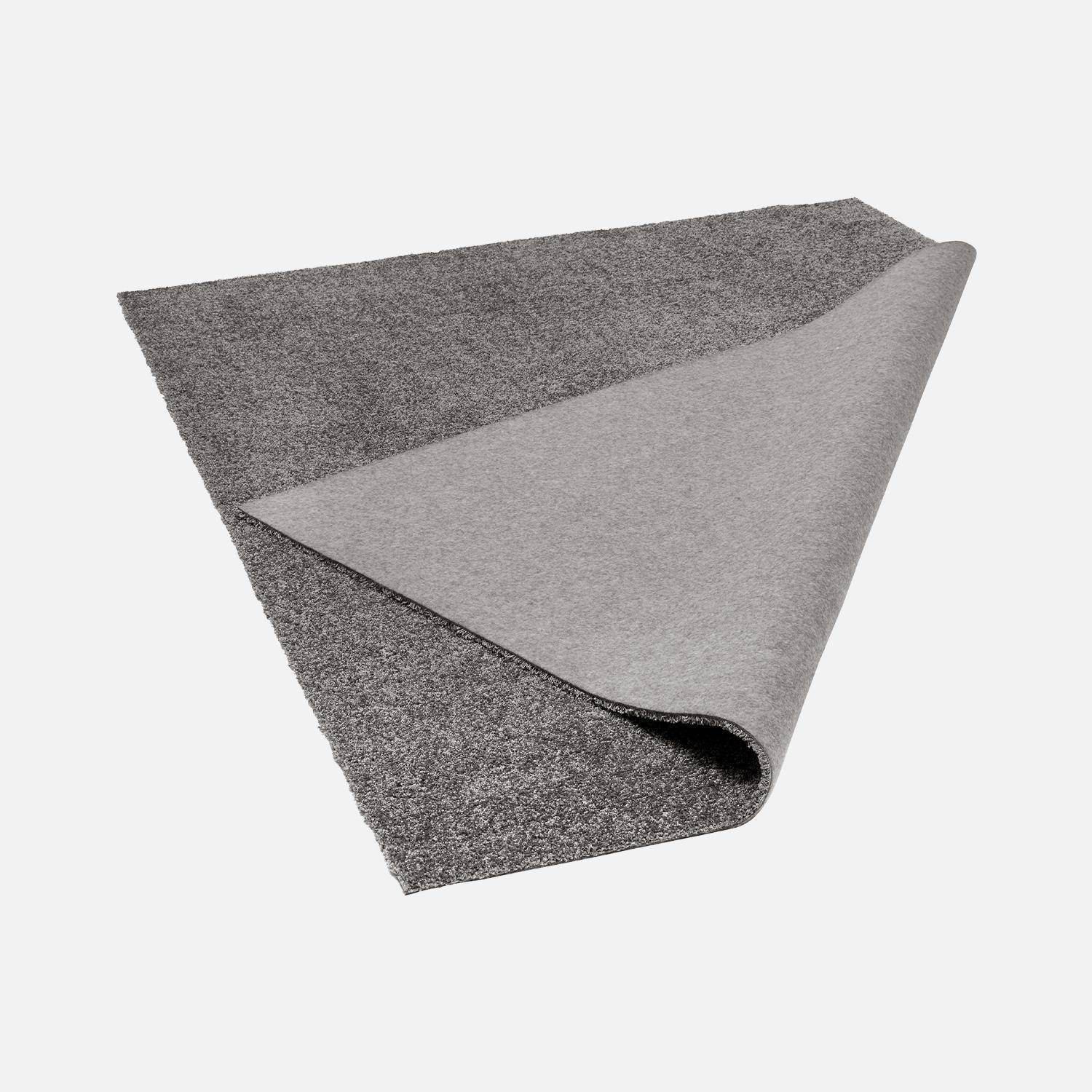 Tapis intérieur velours frisé gris anthracite, 200 x 290cm poil ras effet bouclette  Photo6