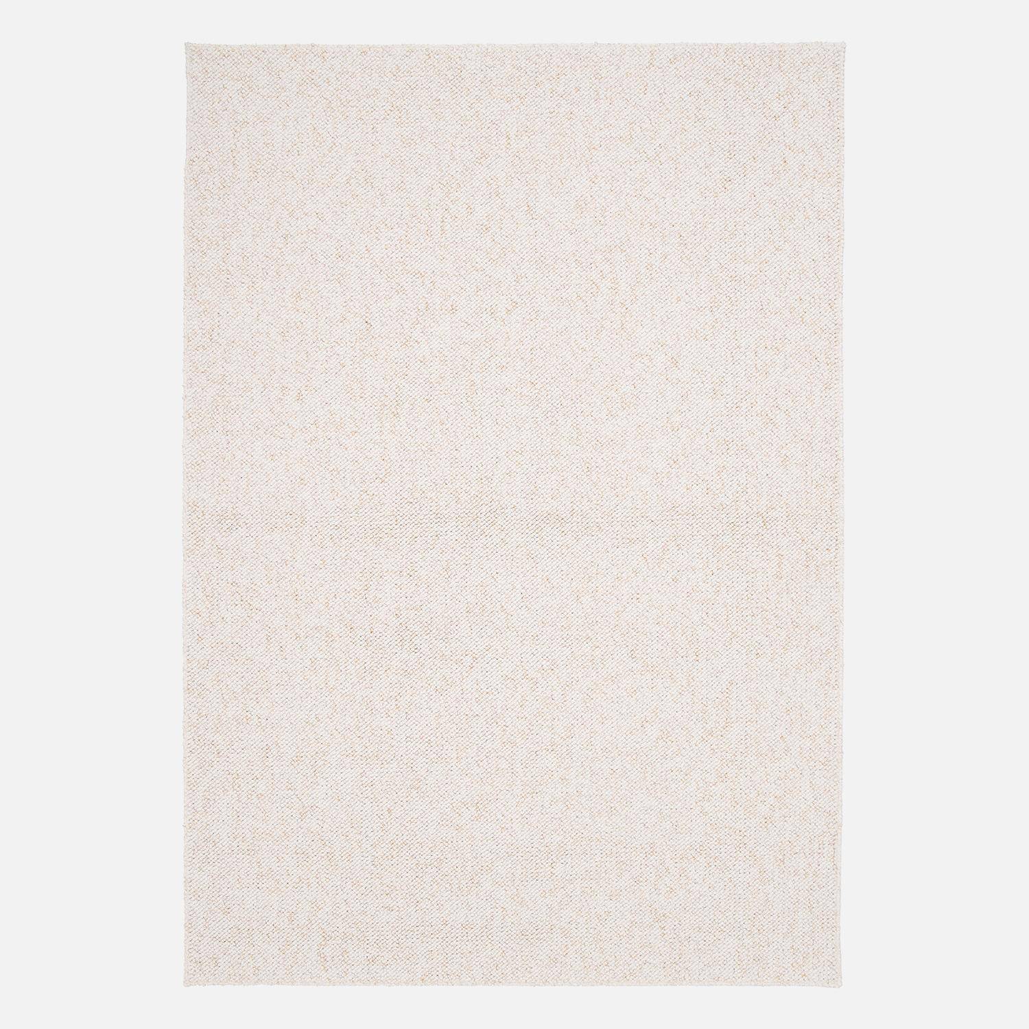 Cream mottled effect loop pile interior rug, Walter, 160 x 230 cm,sweeek,Photo1