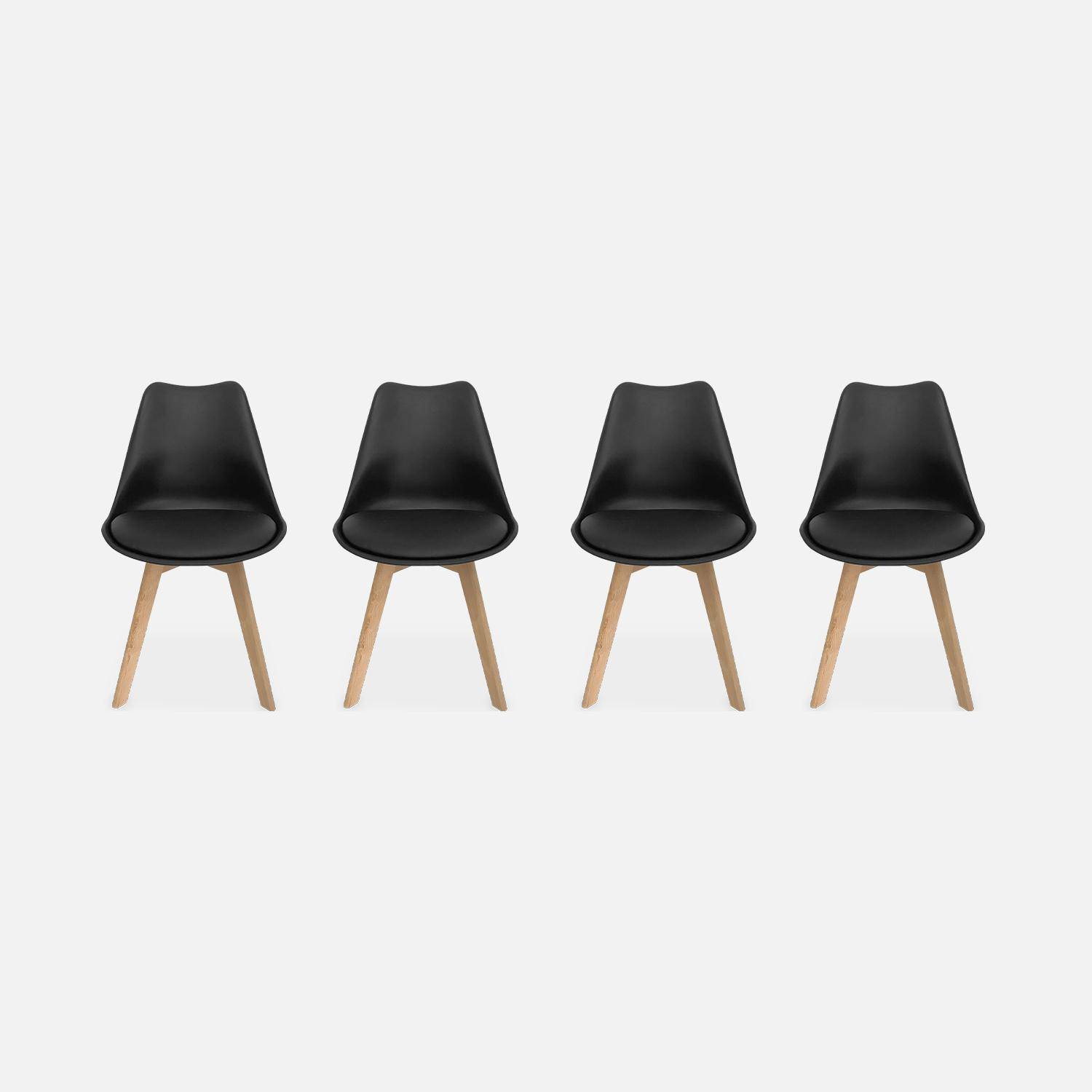 Set of 4 Scandinavian chairs, beechwood legs, 1-seater chair, black,sweeek,Photo4