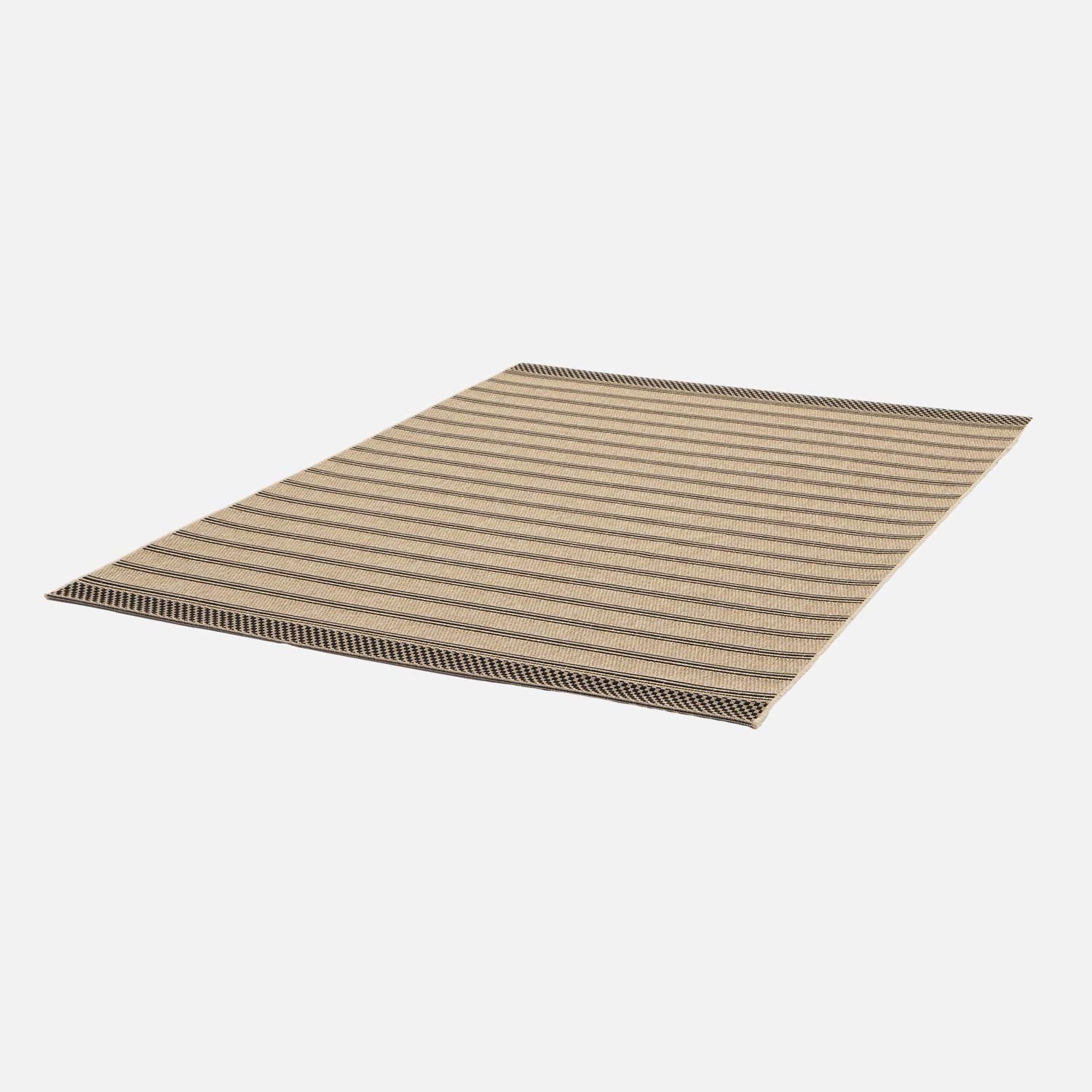 Beige interior/exterior carpet with black stripes , Hilary, 160 x 230 cm Photo5