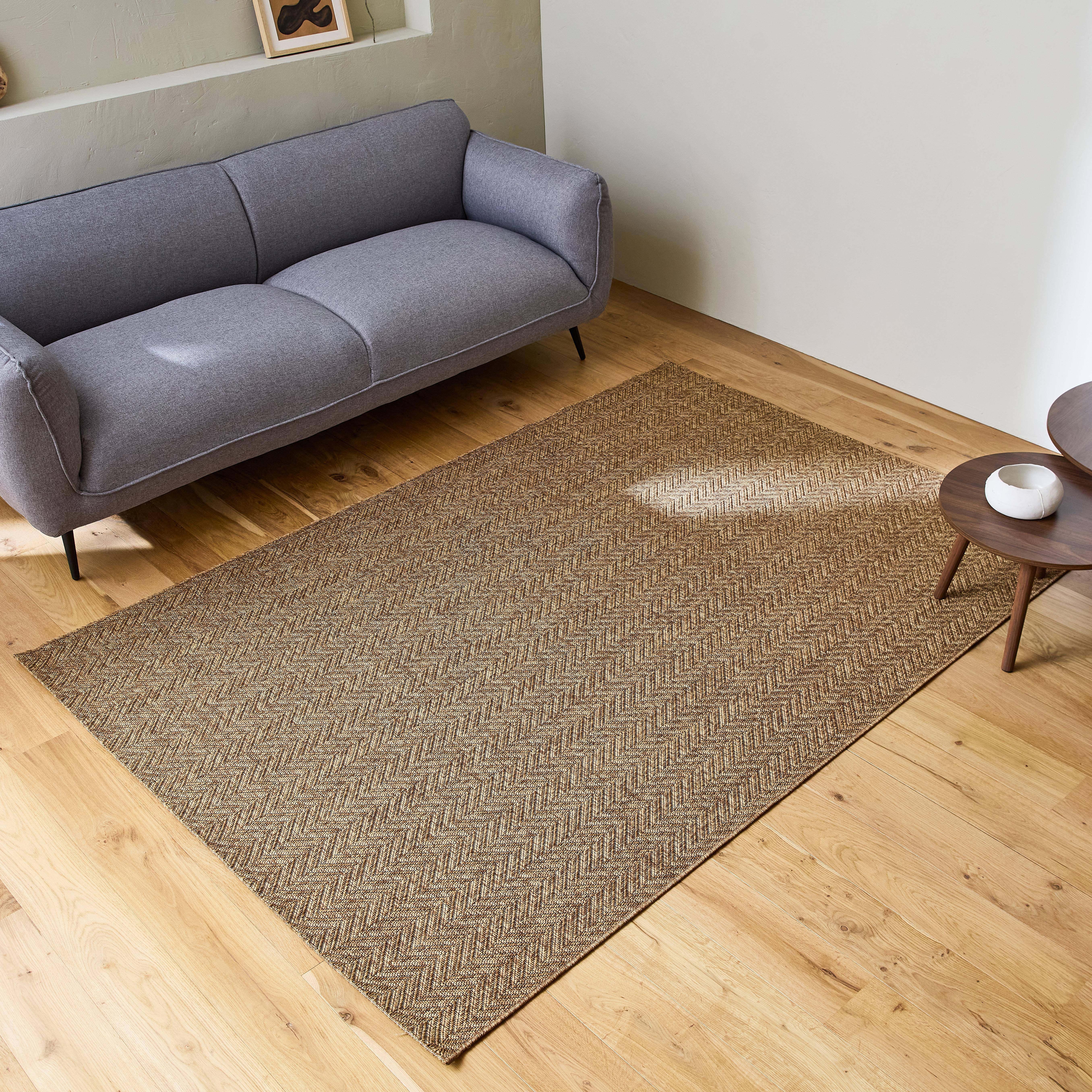Teppich für Innen/Außen Jute-Look dunkel 120x170 cm I sweeek