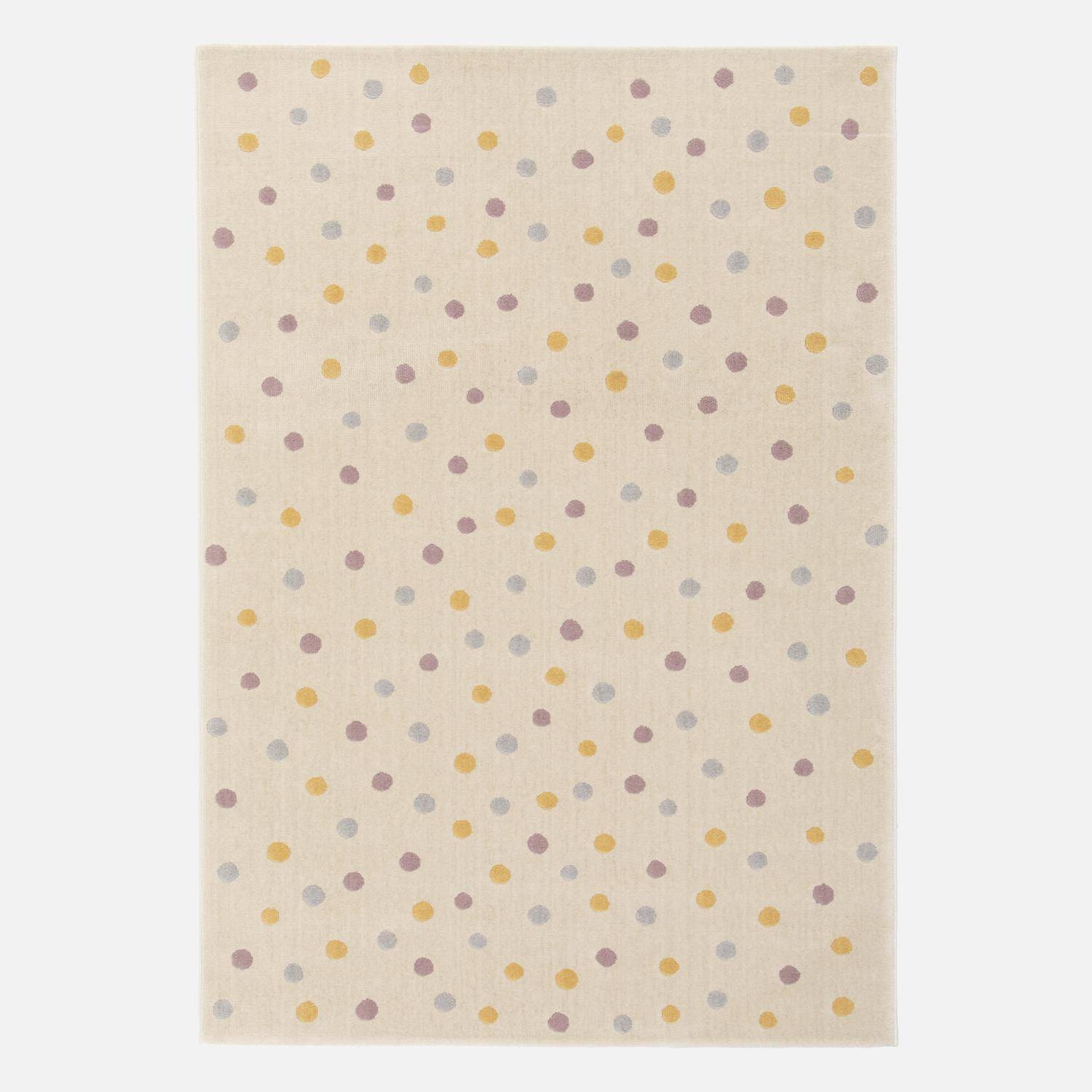 Children's rug with large colourful polka dots, Hanna, Cream, 170x120 cm,sweeek,Photo2