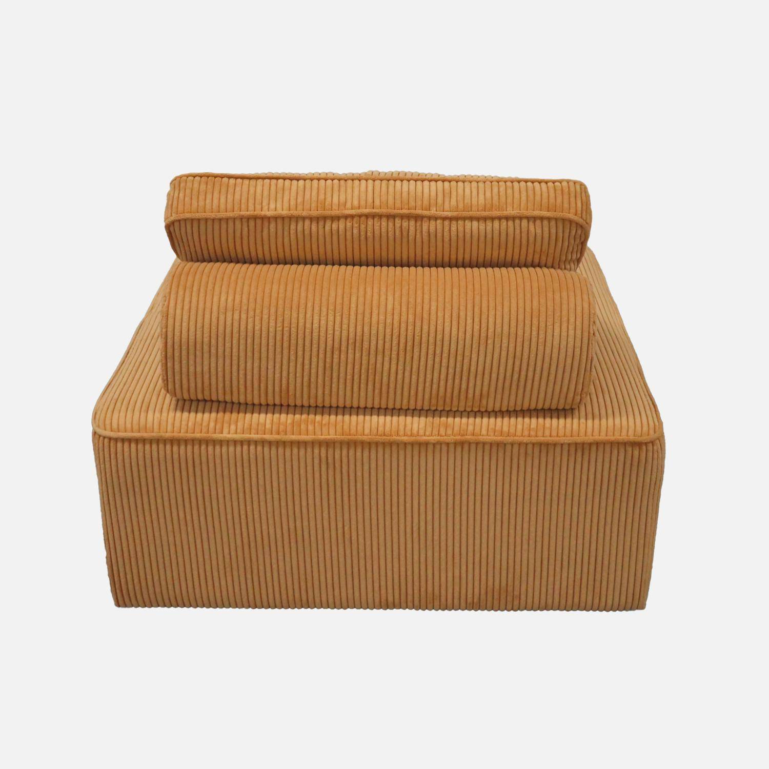 Lot de 2 chauffeuses  pour canapé modulable velours côtelé jaune avec un coussin  Photo5