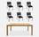 Table bois d'acacia + 6 chaises empilables noir I sweeek