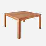 Table de jardin carrée, en bois d'eucalyptus FSC, avec trou de parasol + 8 fauteuils pliables anthracite Photo2